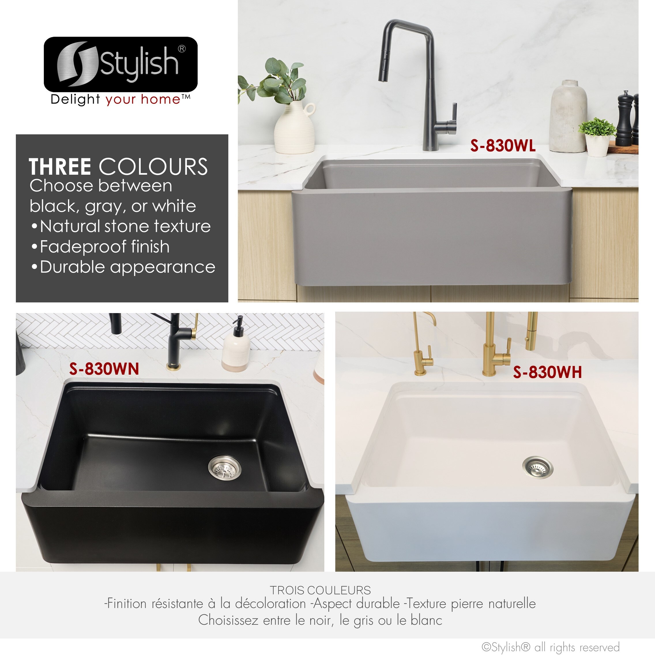 Stylish S-830WL Kitchen-Sinks - View #8