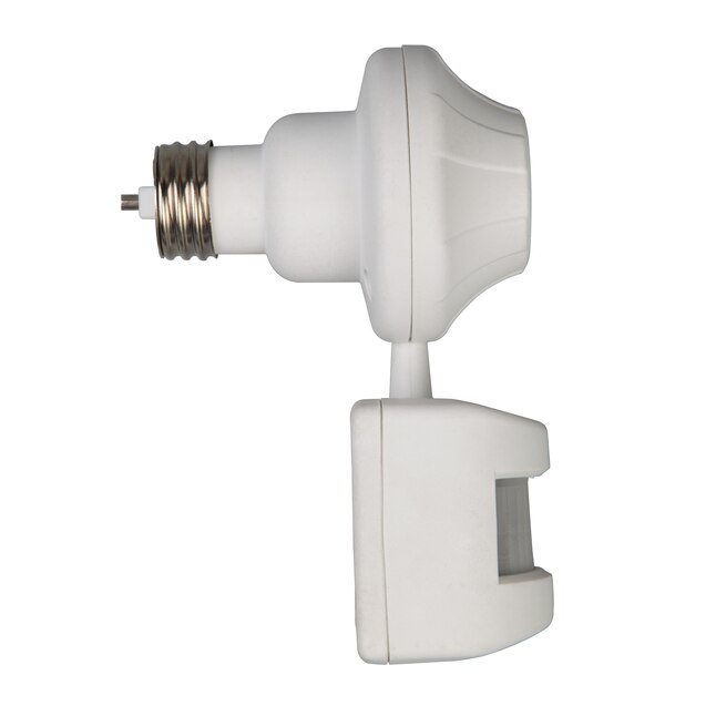 Utilitech 180-Degree White Electrical Outlet Halogen Motion-Activated Flood Light with Timer Utilitech 180-Degree White Electrical Outlet Halogen Motion-Activated Flood Light with Timer