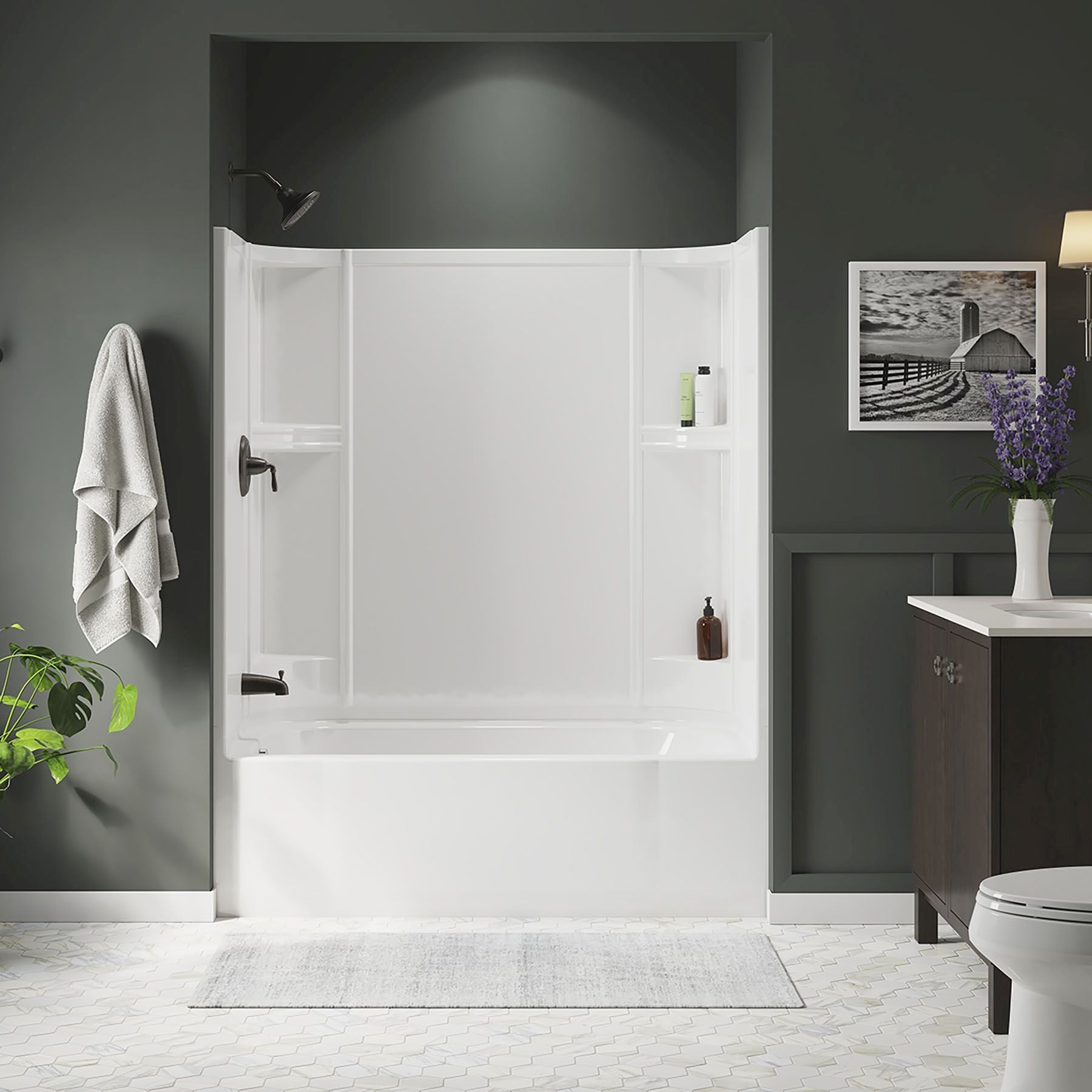 Sterling 71240112-0 Accord 30.5-Inches x 60.25-Inches White Polyresin and fiberglass Rectangular Alcove Soaking bathtub ( Left Drain )