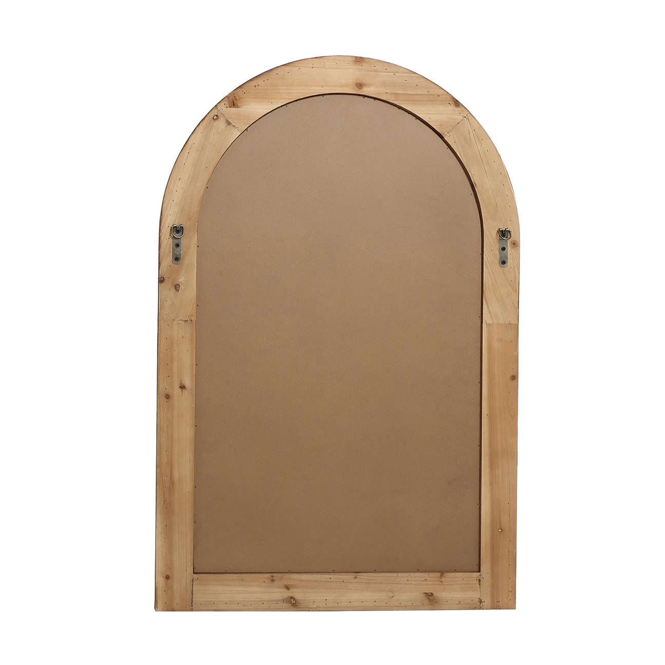 Natural Wood Oval Arch Wall Mirror with Beaded Frame