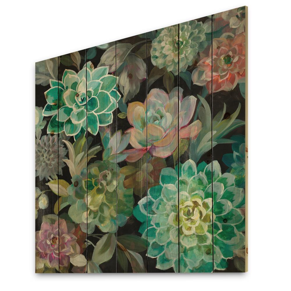 Designart 46-in H x 46-in W Floral Wood Print at Lowes.com