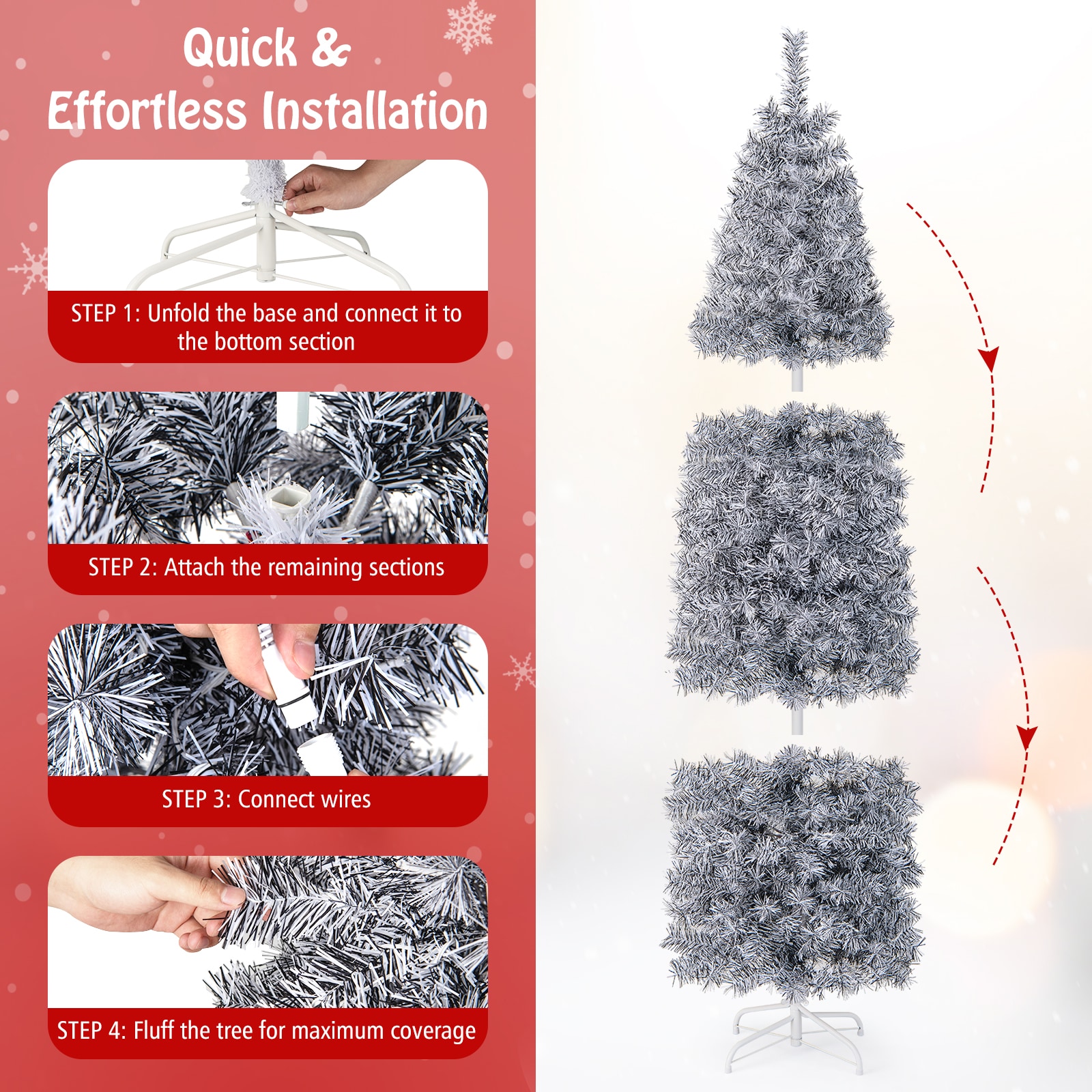 WELLFOR CM-HGY-23457US Artificial-Christmas-Trees - View #4