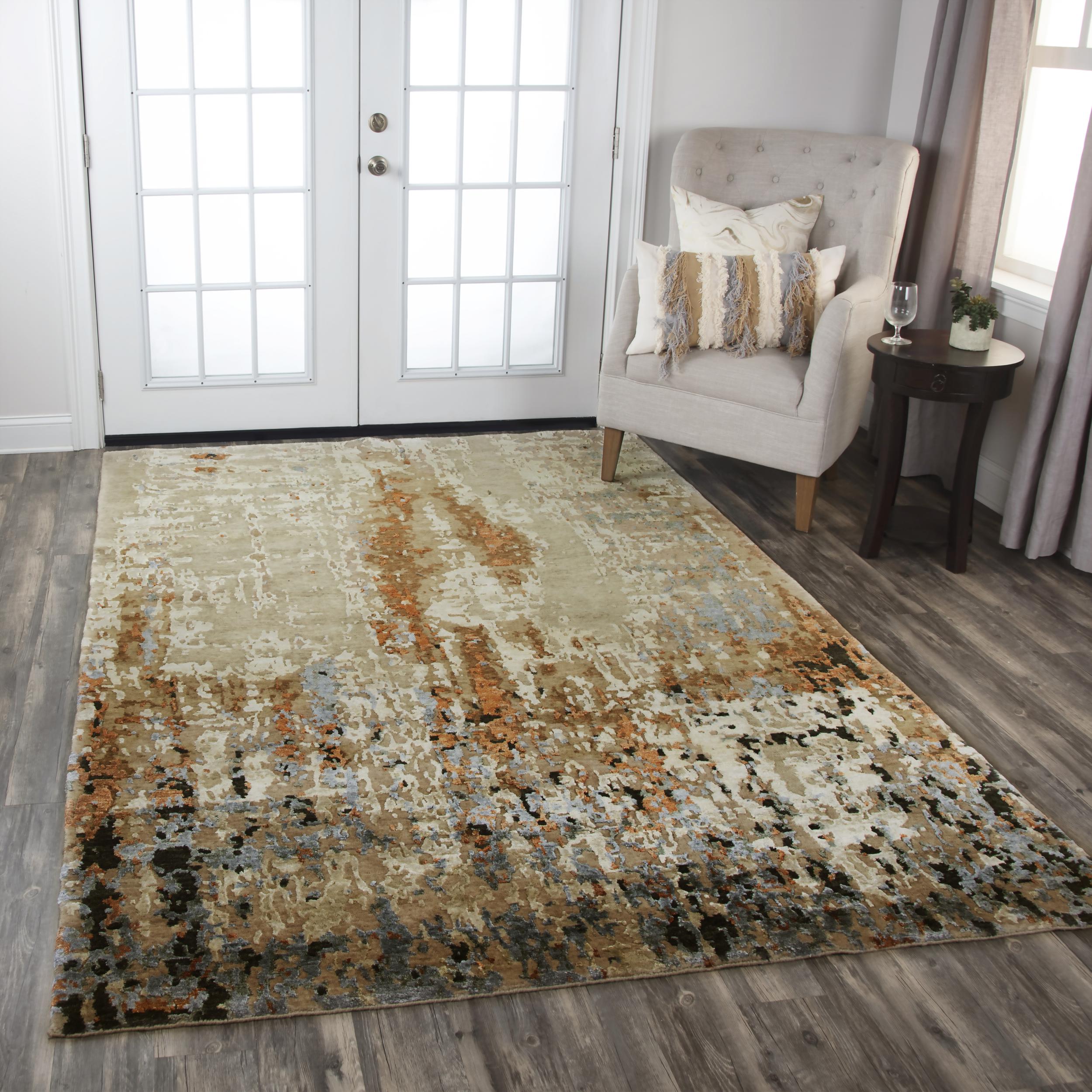 Pinbeam Area Rug Abstract Old Natural Brown Barn Wood Wall Wooden Home  Decor Floor Rug 3' x 5' Carpet