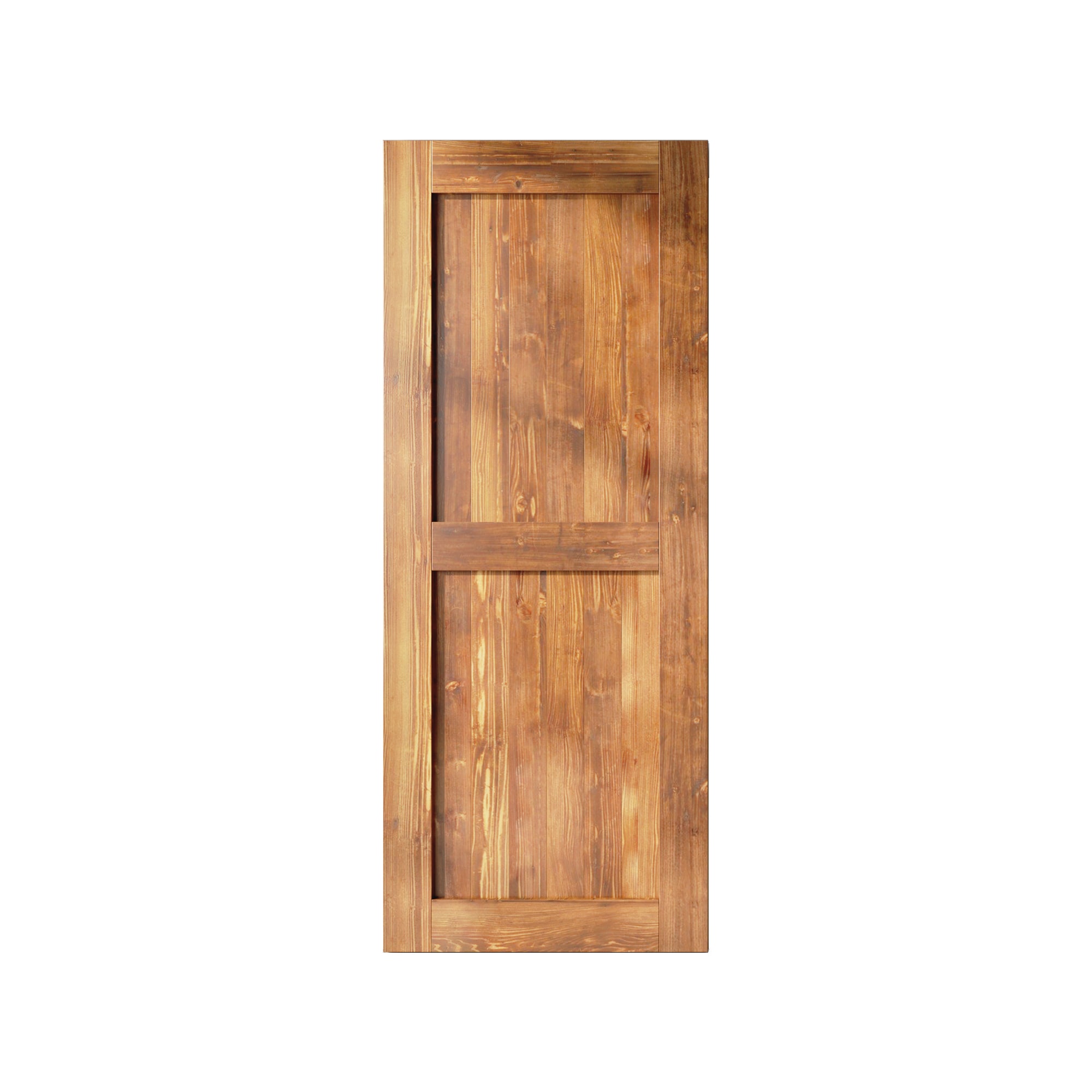 HOMACER 3096-H-EA 30-in x 96-in Early American Mid-Bar Pine Wood Solid core Single Barn Door (Hardware Not Included)