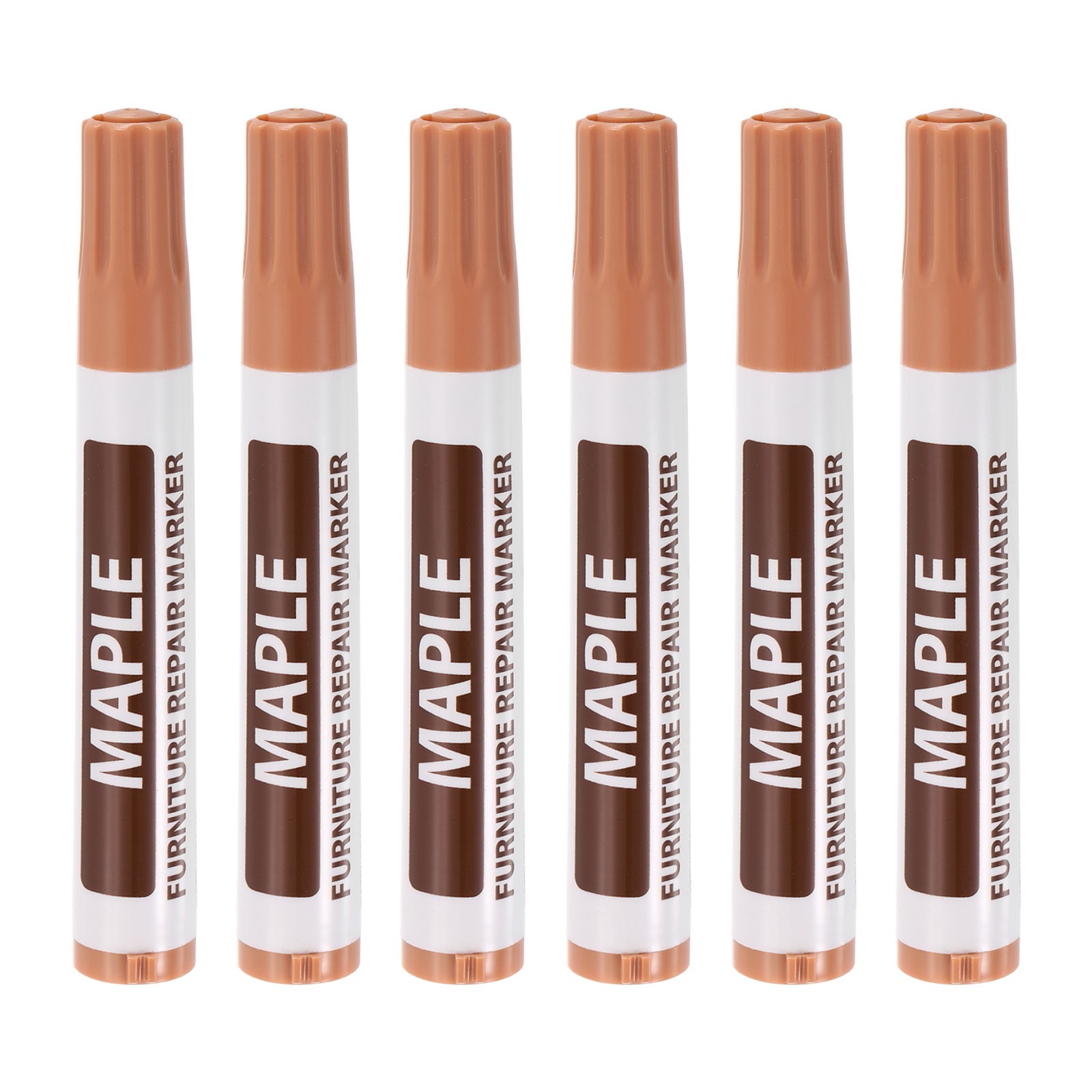 Unique Bargains Furniture Repair Wood Markers 6pcs Maple Touch Up Filler Sticks Oil Based Paint Markers for Scratches Wood Floors Tables Cabinet Carpenters Cover Ups #S25092400UX5006