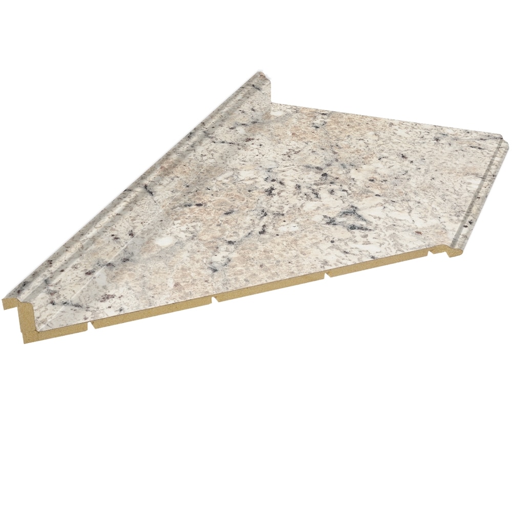 VT Dimensions 211358010609277-46 Formica 6-ft x 25.5-in x 3.75-in Ouro Romano - Etchings Left-Hand Miter-Cut Laminate Countertop with Integrated Backsplash