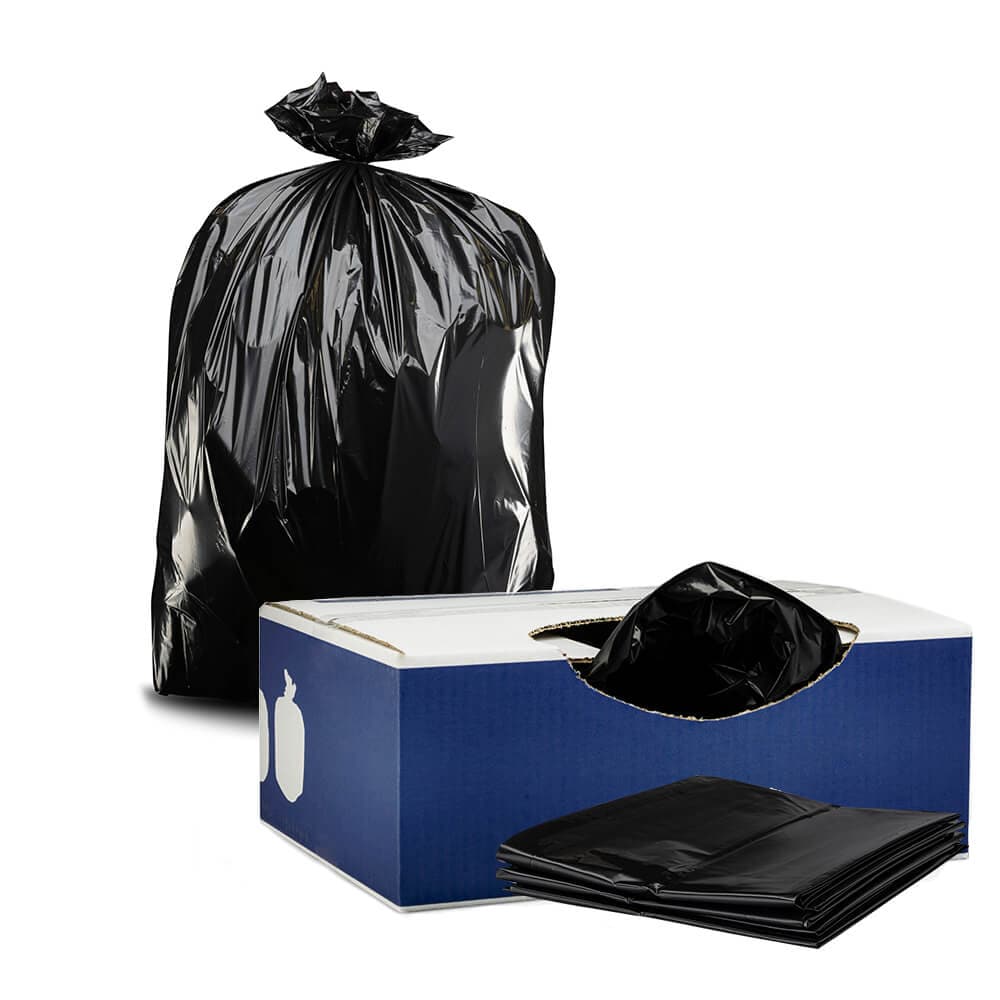55 Gallon, 2mil Black Trash Bags, 100-Count