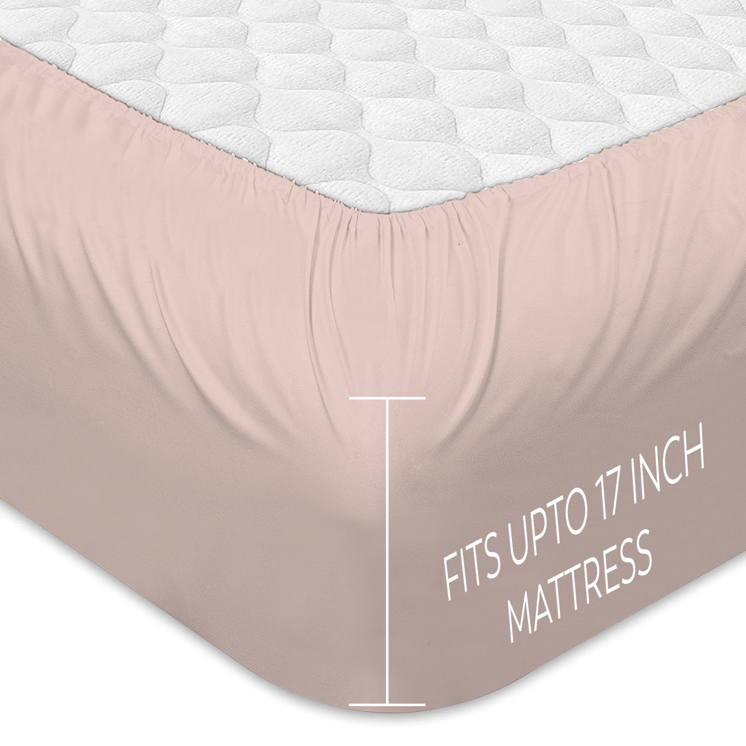 Blush King Size Cotton Percale Fitted Sheet Set