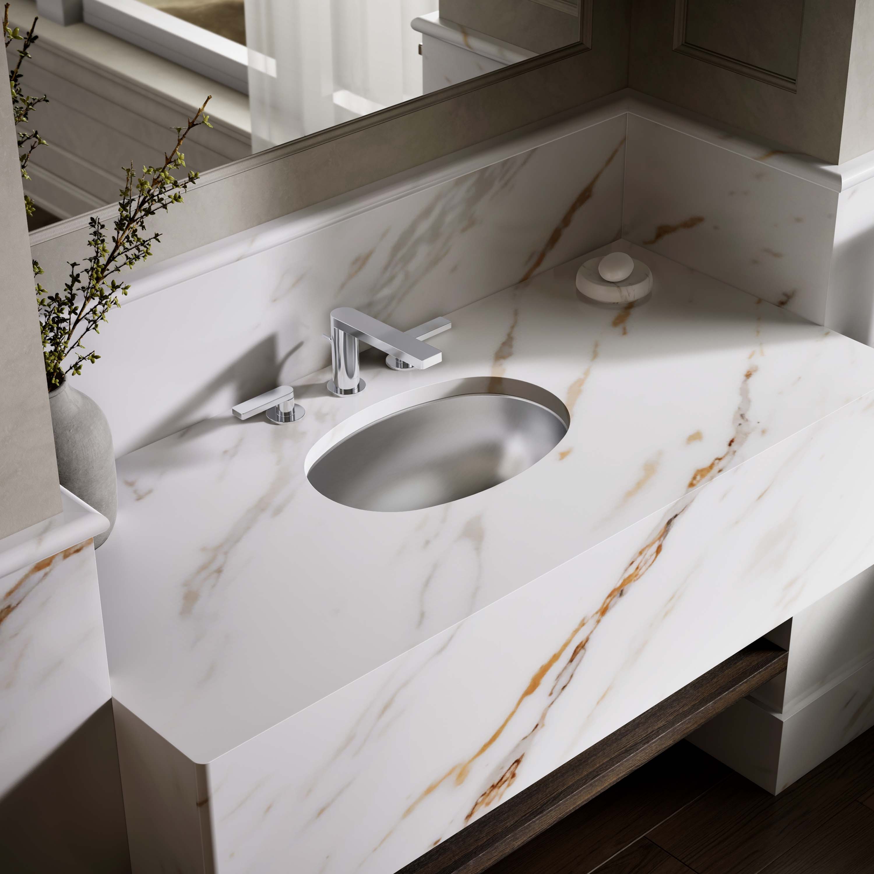 KOHLER 2611-SU-NA Bolero Stainless Steel 11.75-in Drop-in or Undermount Oval Traditional Stainless steel Bathroom Sink