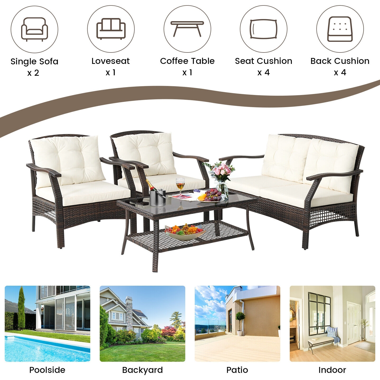 Forclover HYFE-69353 Patio-Conversation-Sets - View #4