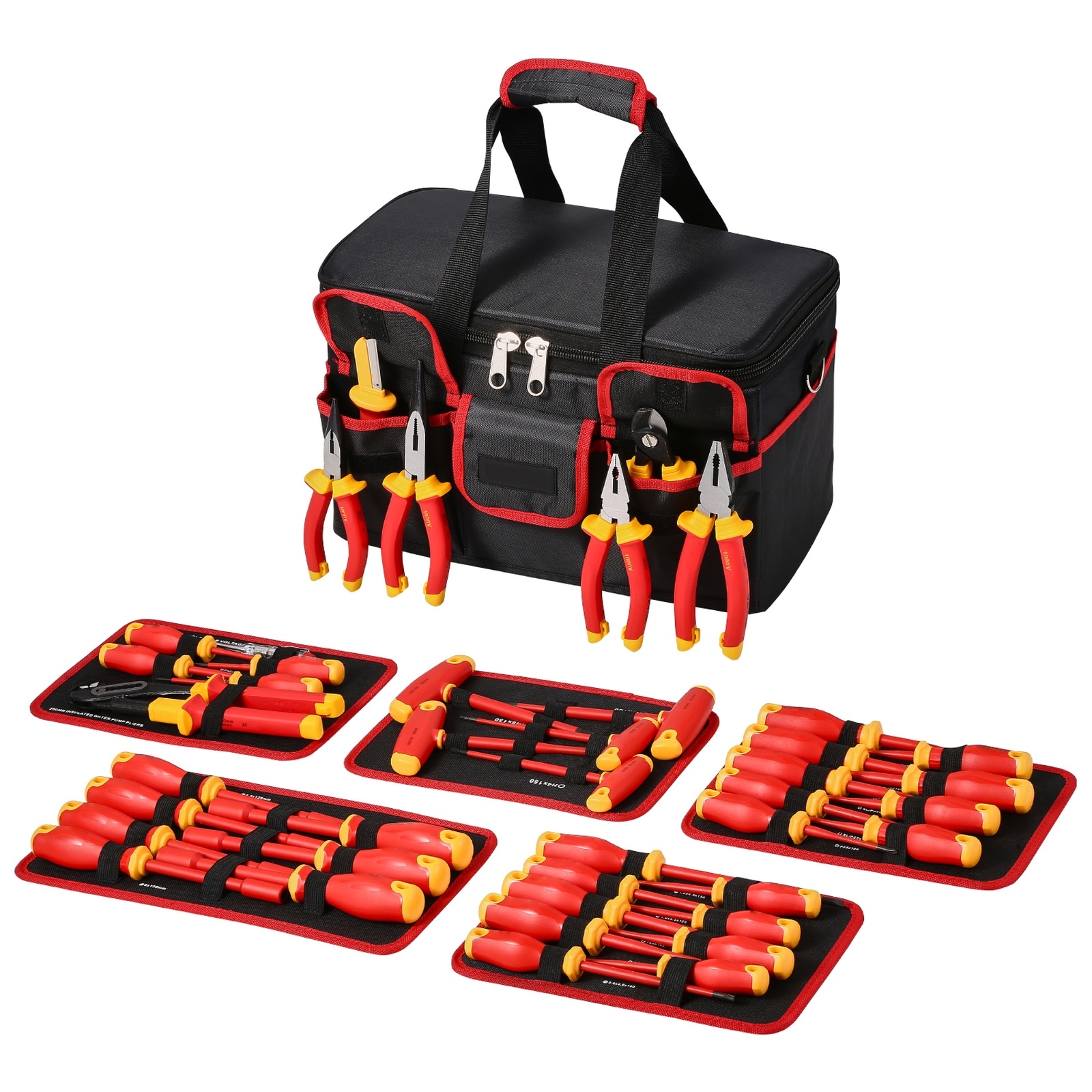 GIVIMO 50-Piece 1000V Insulated Screwdriver Set Professional Electrician Tool Kit with Magnetic Tips T-Handle Hex Wrench and Single-Pole Voltage Tester #ZMLW014GIVSS1104