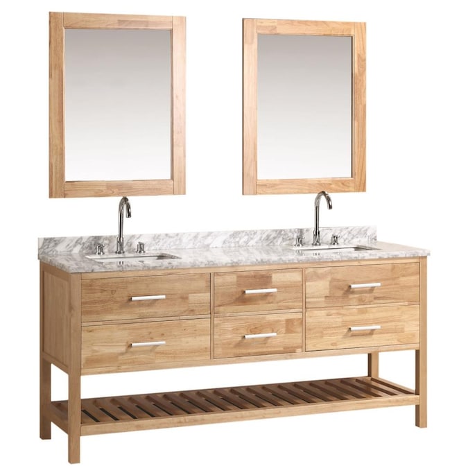 Double Sink Bathroom Vanity, 72 Inch Double Vanity White Oak