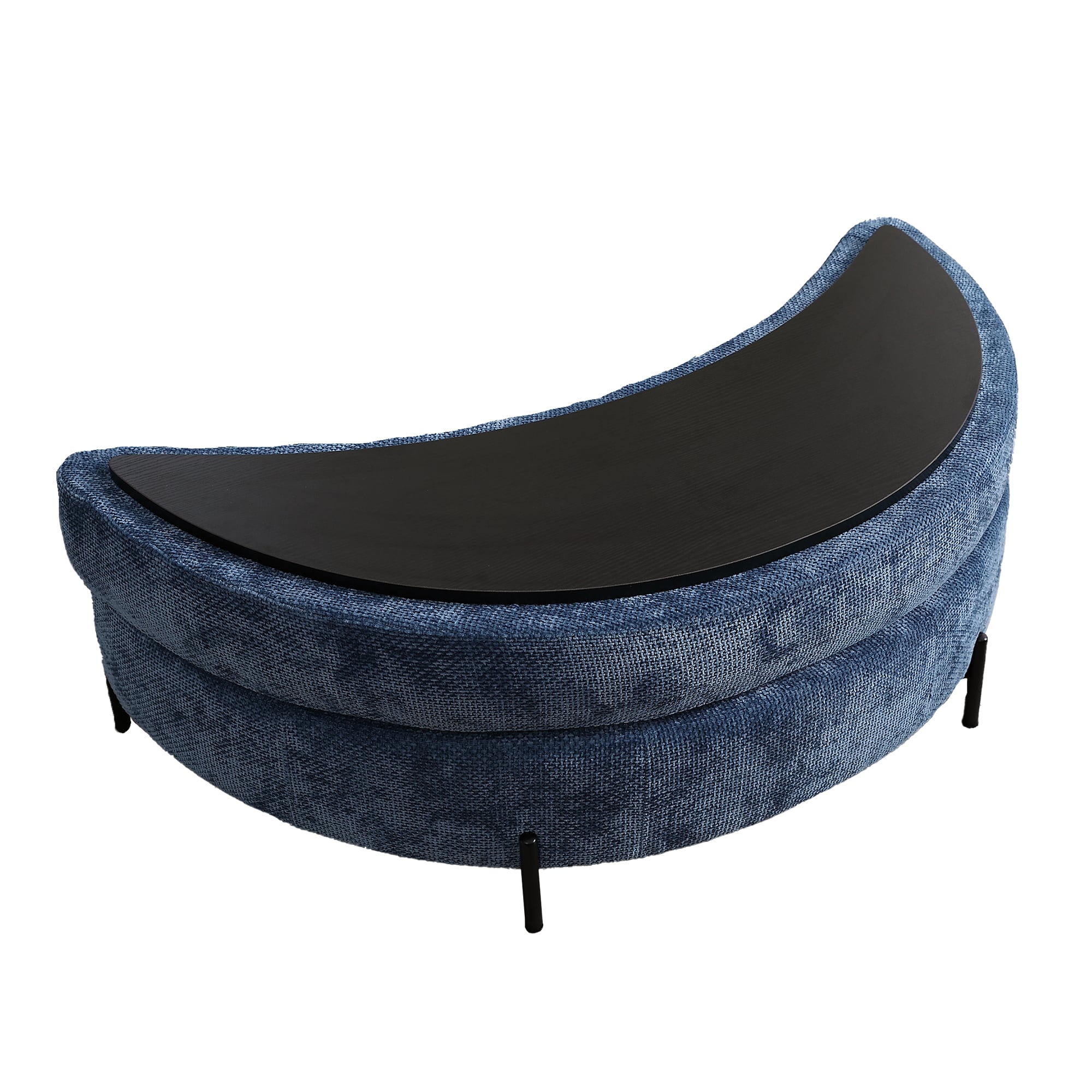 Hrinhom HC-W4004-BLUE Modern BLUE Crescent Storage Ottoman
