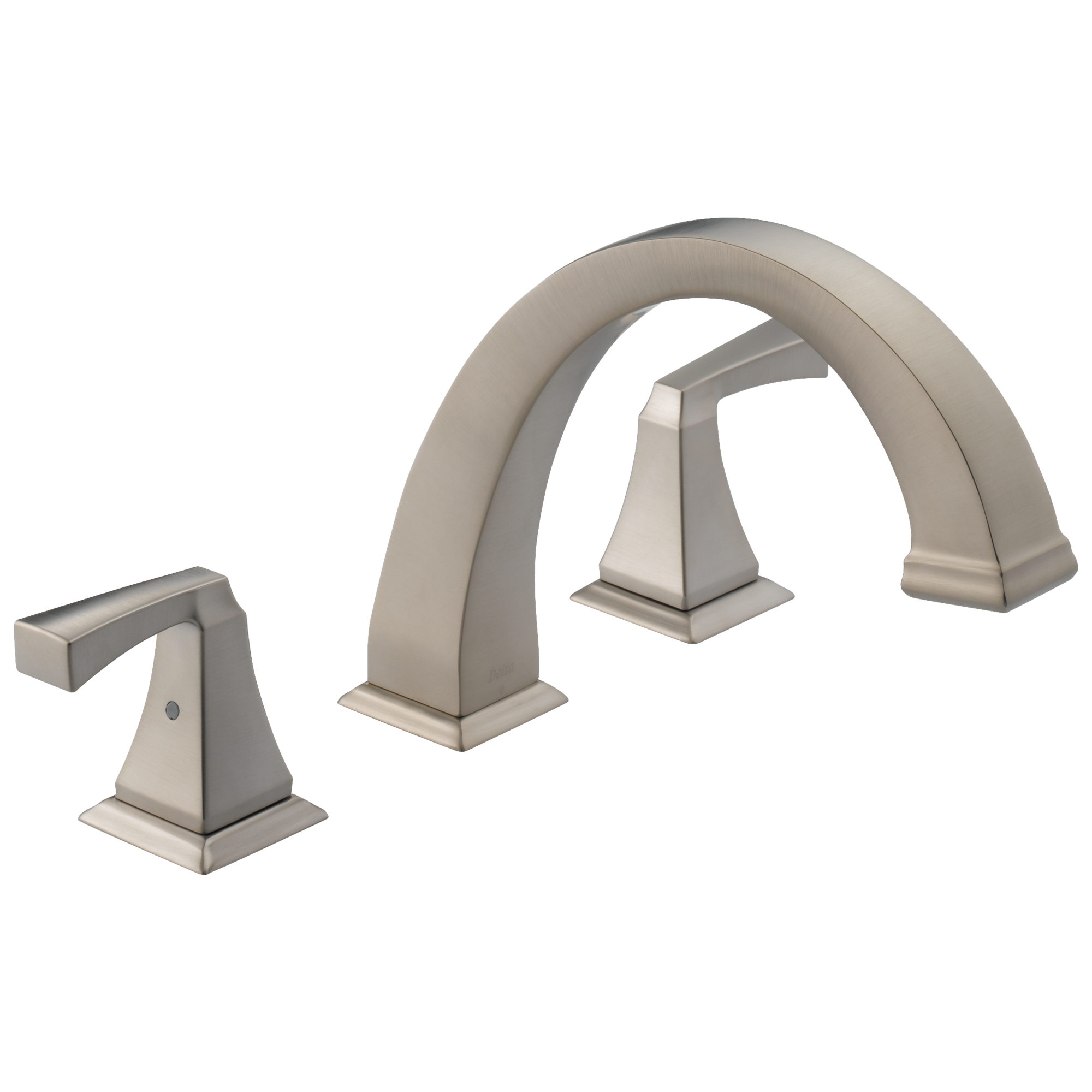 Delta T2751-SS Dryden Stainless 2-handle Deck-mount Roman High-arc Bathtub Faucet