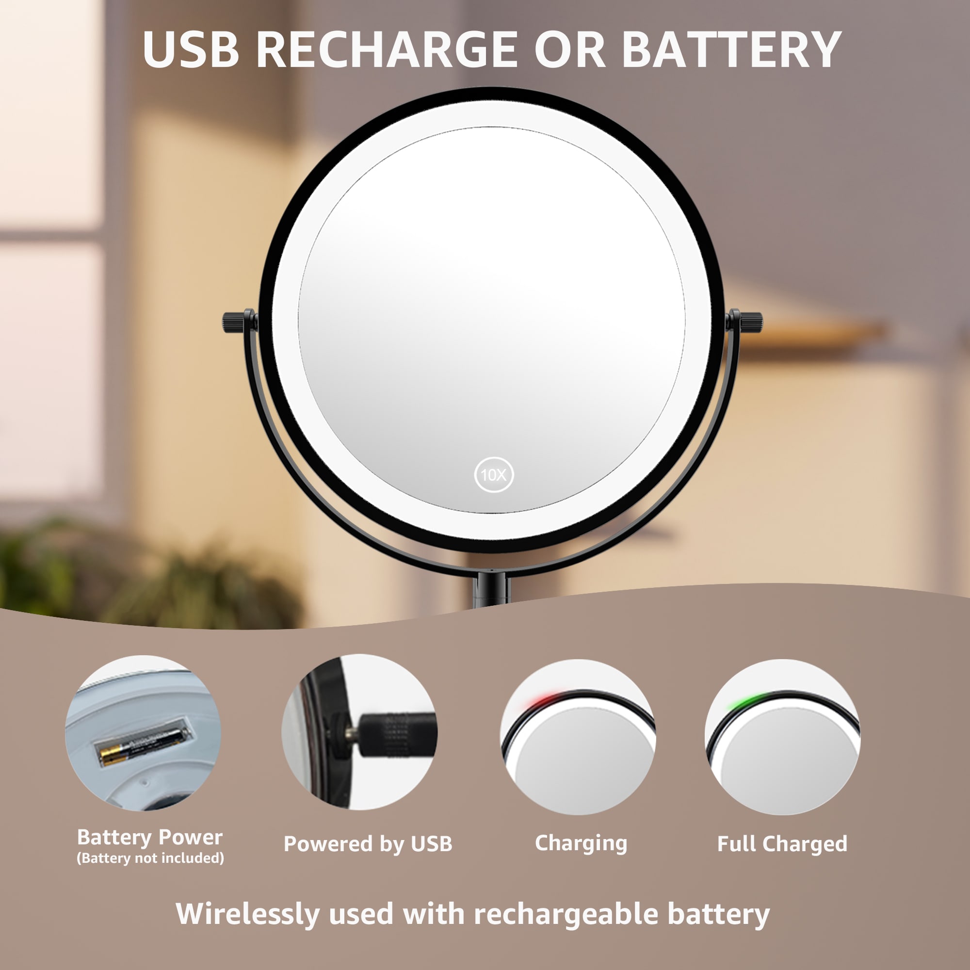 Wooakway MMDP10X-BK Makeup-Mirrors - View #7