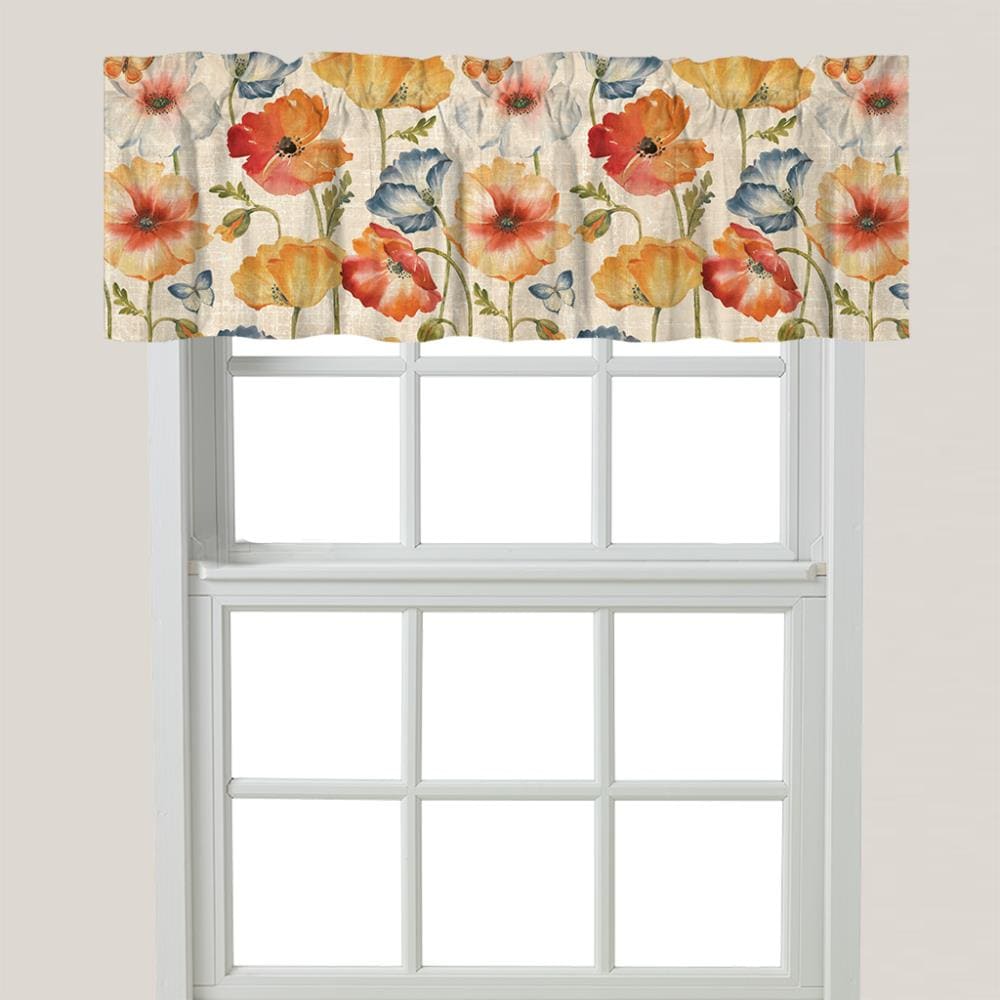 Laural Home Multi Watercolor Poppies Window Valance in the Valances ...