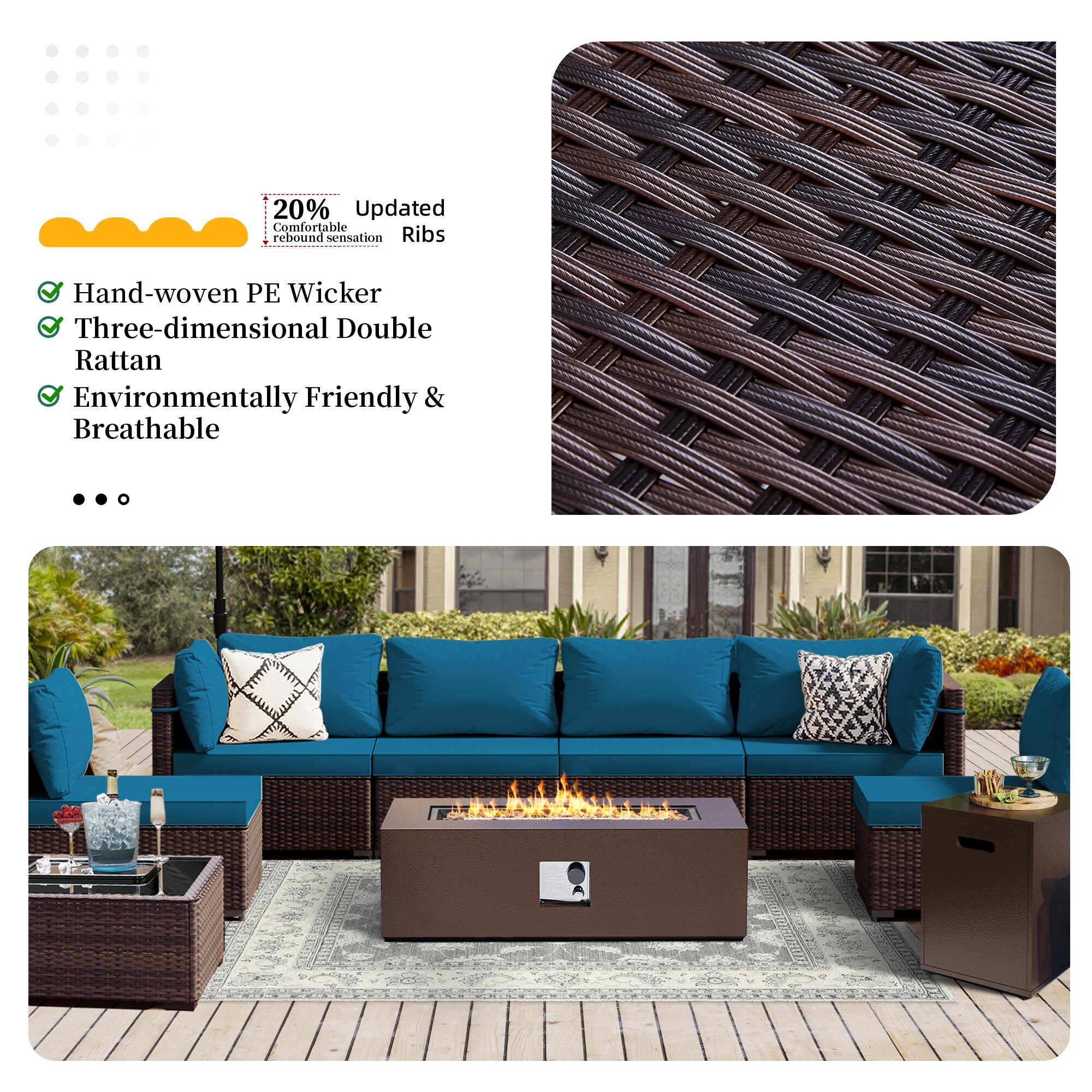 UPHA PL-2CZ-56TPBR-Z3 Patio-Conversation-Sets - View #5