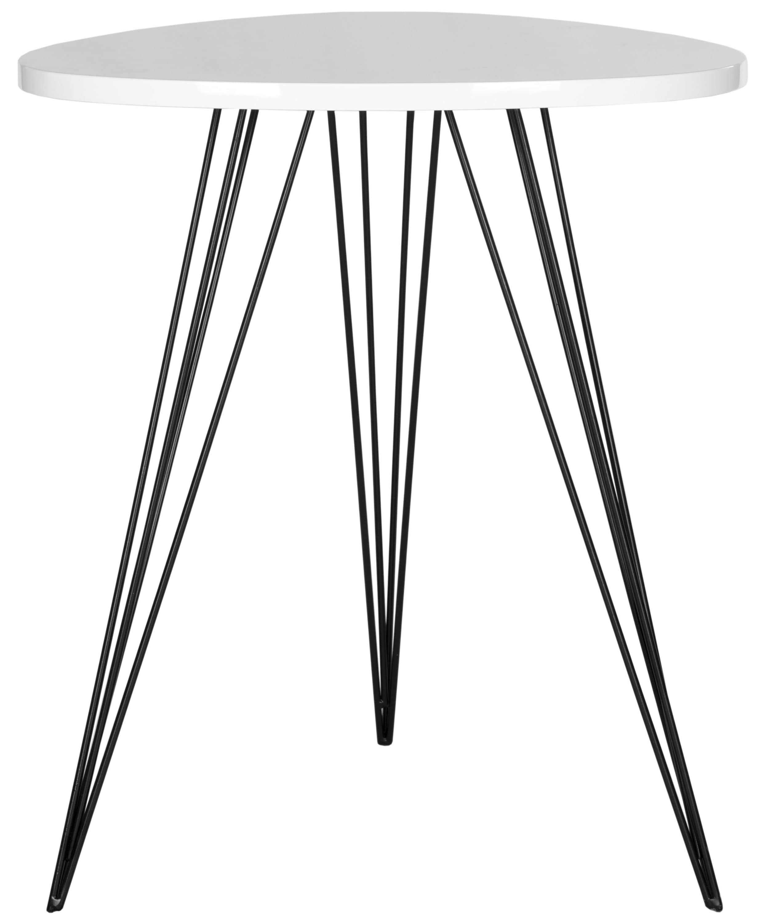Safavieh FOX4207A Wolcott 19.6-in W x 23.6-in H White/Black Wood Round Casual End Table Assembly Required