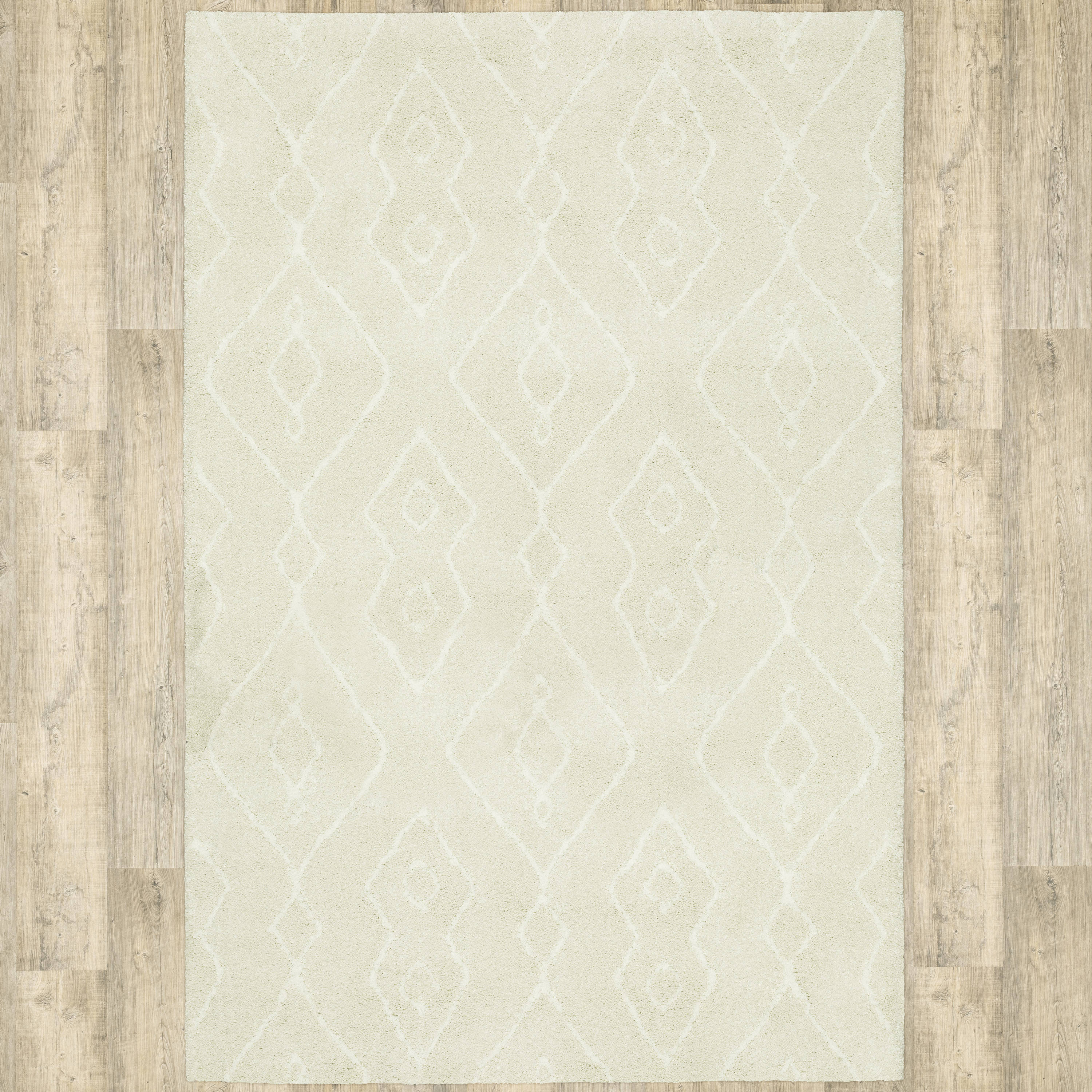 allen + roth Carved Block 8 x 11 Neutral Indoor Geometric Area Rug in the  Rugs department at