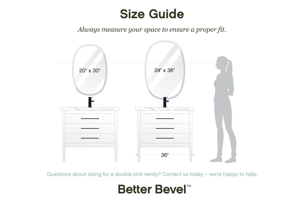 Better Bevel 24-in x 36-in Frameless Oval Bathroom Vanity Mirror ...