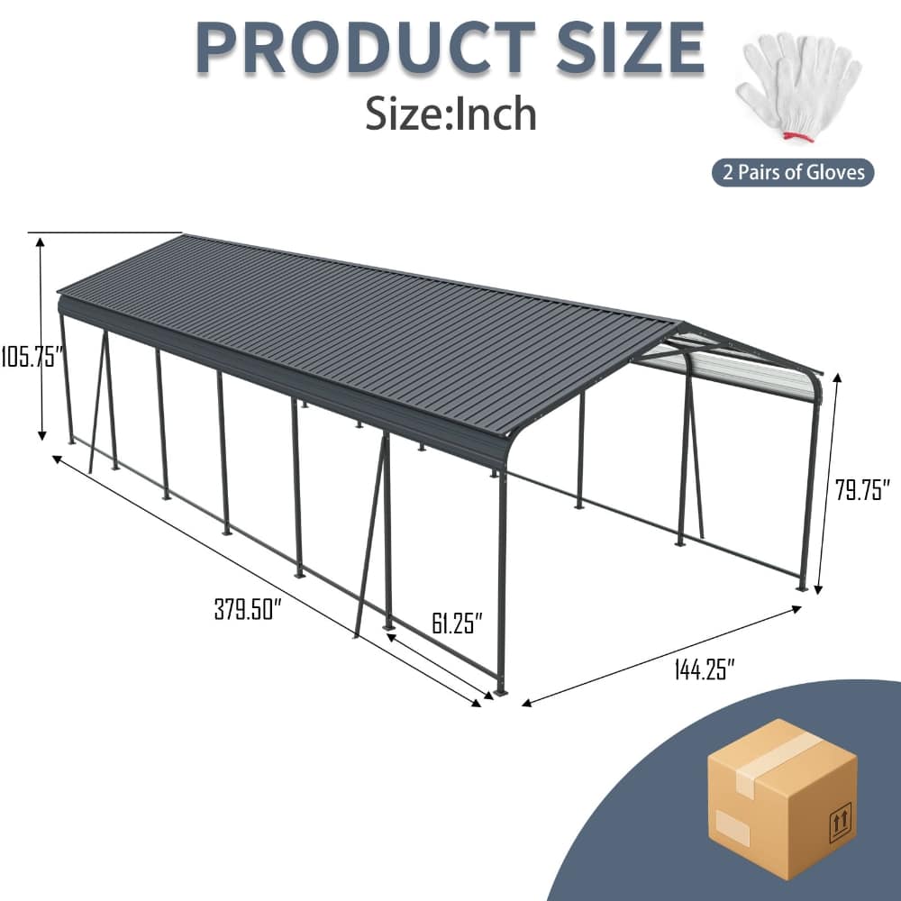 Coolbibila IANO-CARPORT-12-32 Carport-Covers - View #3