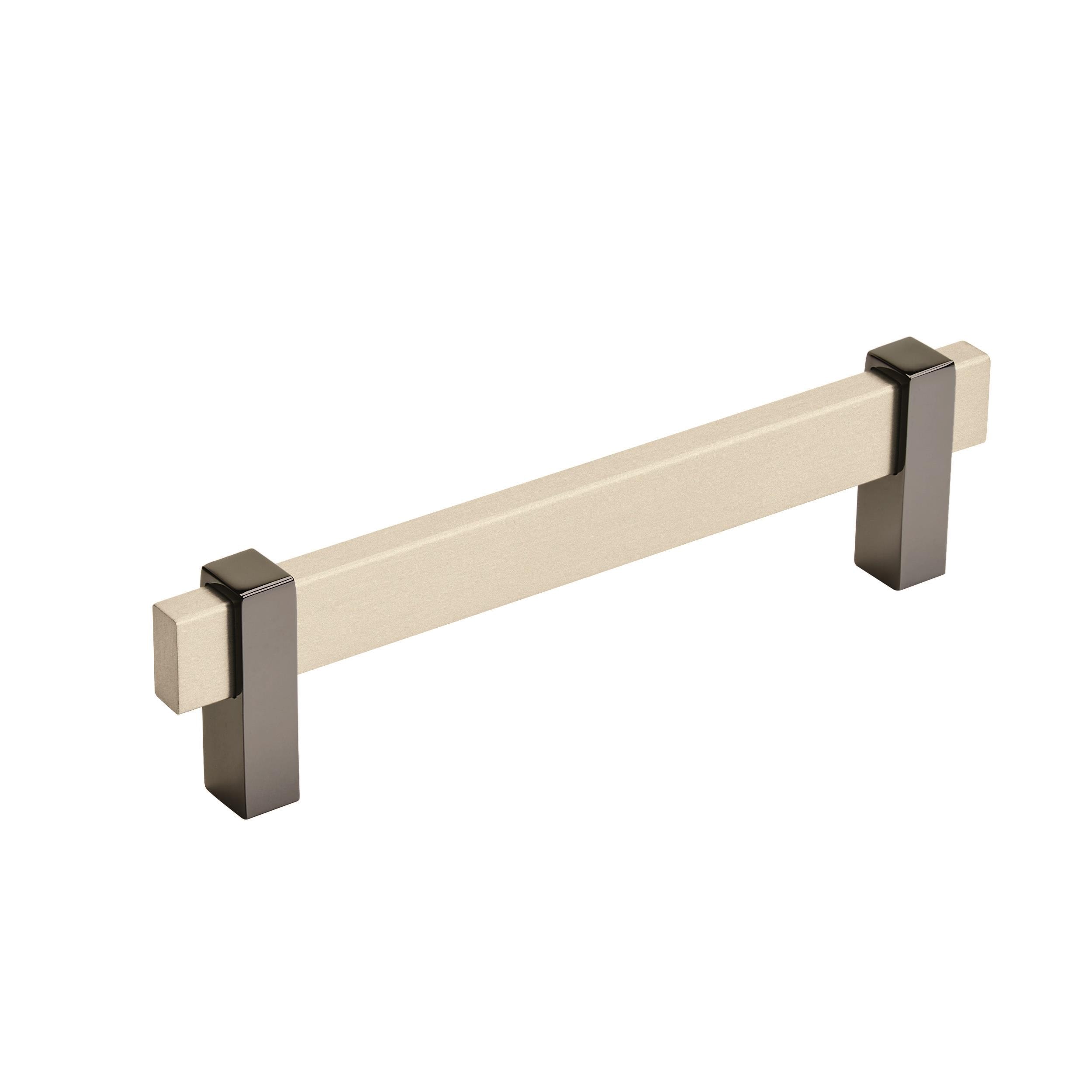 Amerock BP36724SCBN Mulino 5-1/16-in , 128mm Center to Center Silver Champagne/Black Nickel Rectangular Bar