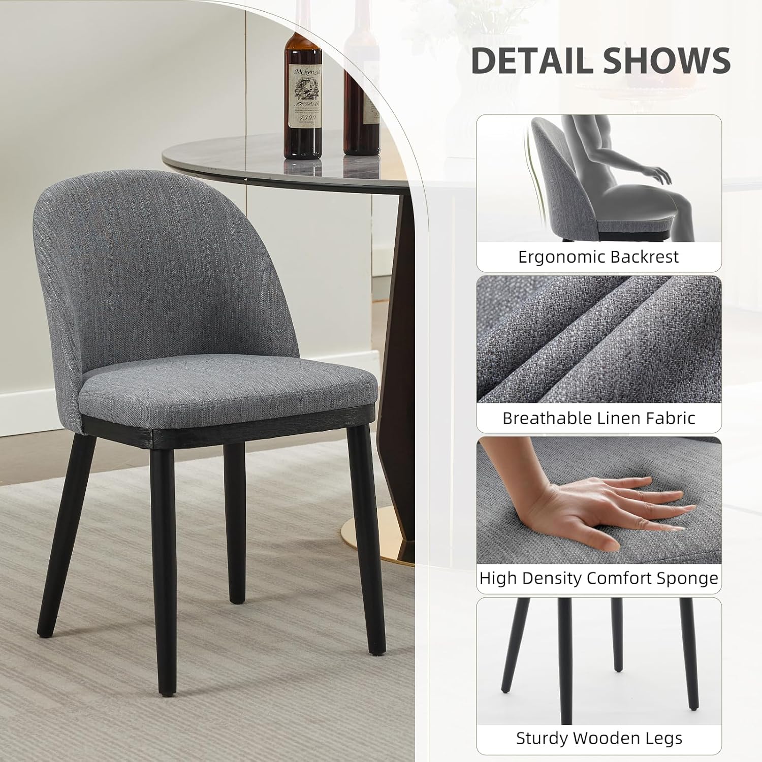 Qeetex LHF-CY-7BL77 Dining-Chairs - View #3