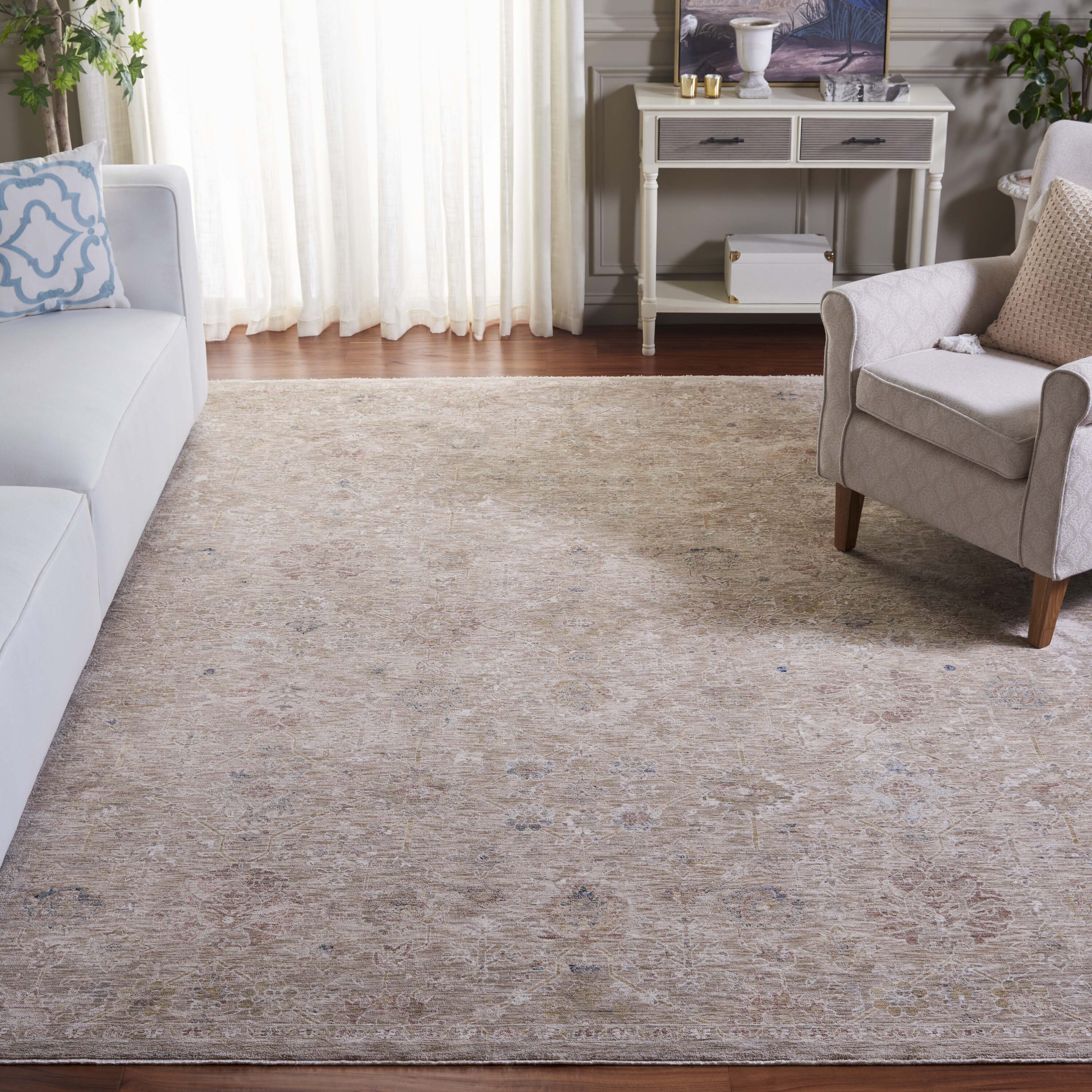 Autumn  506B Beige/Ivory Blue 8ft x 10ft Large Rectangle Rug