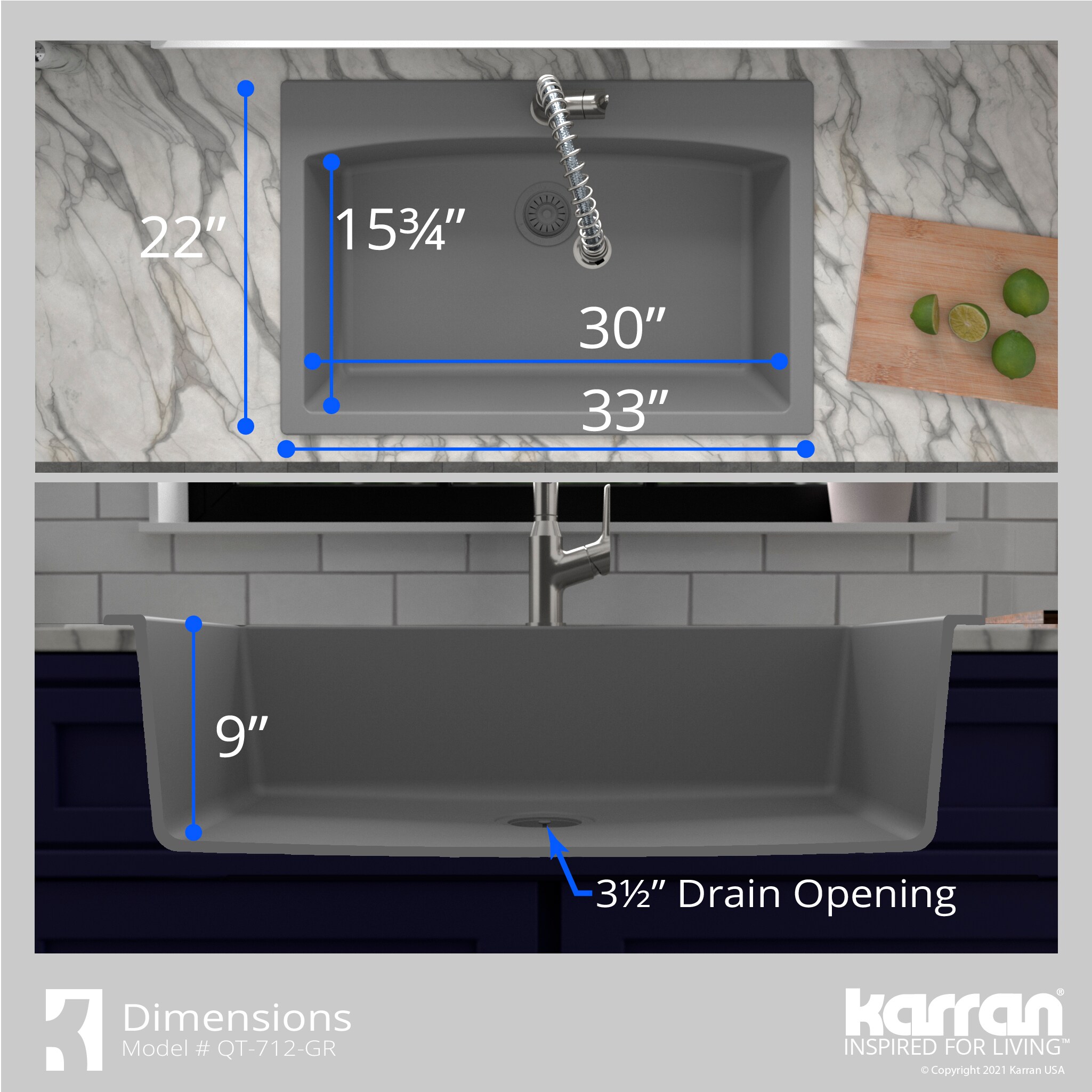 Karran QT-712-GR Kitchen-Sinks - View #7