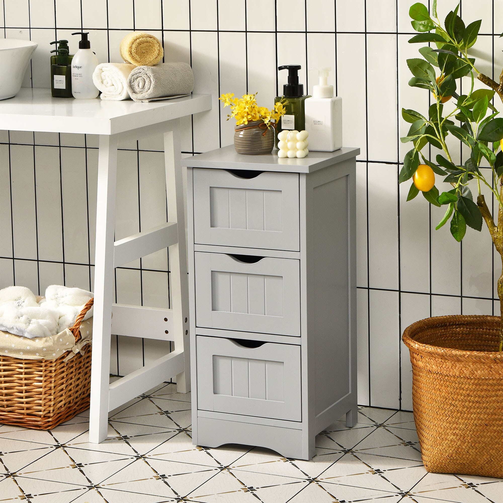 WELLFOR OUJ66968GR Linen-Cabinets - View #4