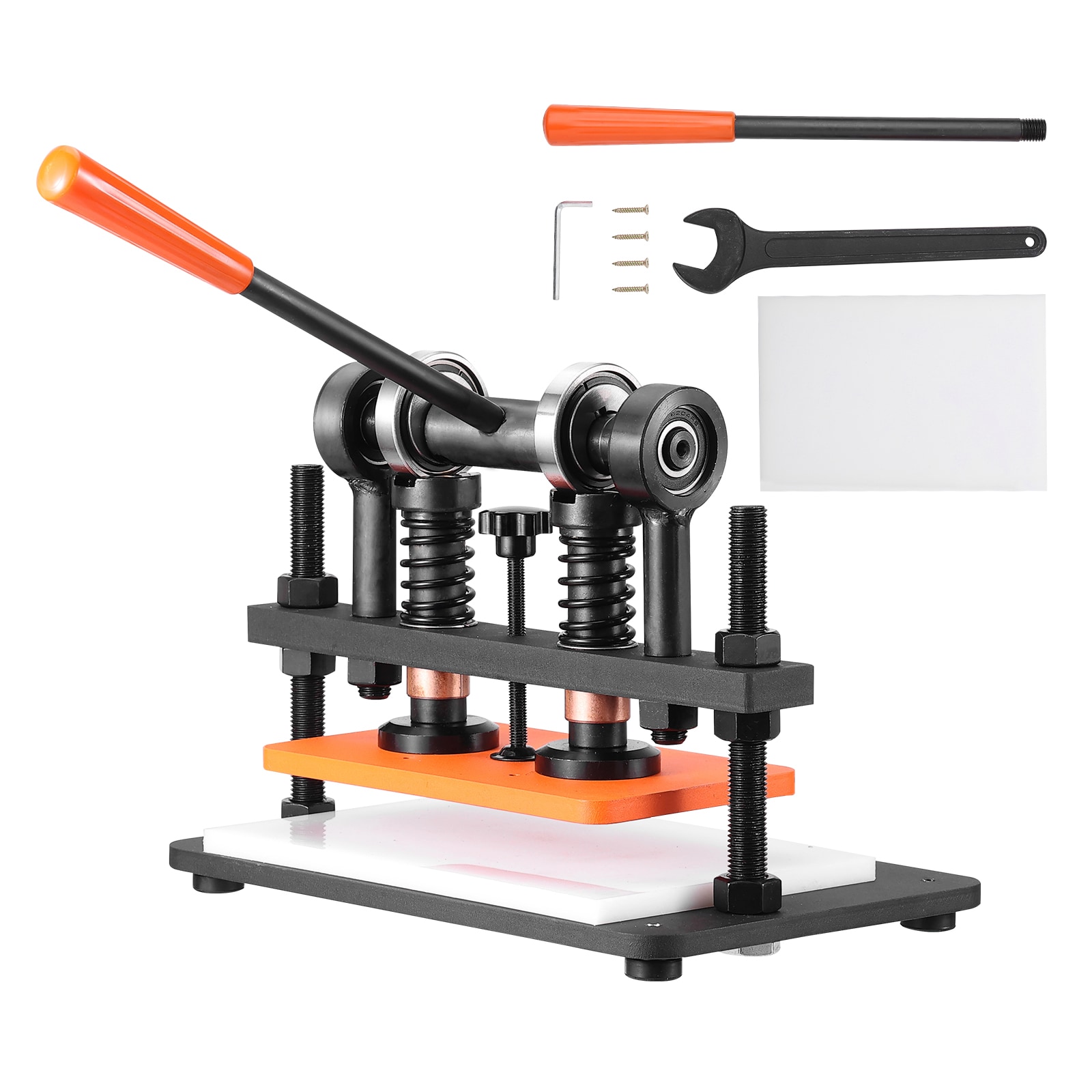 SVOPES SCSDSLPGYHJ200640V0 Leather Cutting Machine 10.2 x 5.9 in Embossing Plate Manual Die Cutter 0.47 in Pressure Stroke Dual Guide Shafts Die Cut Machine Leather Embossing Machine for Various of Materials