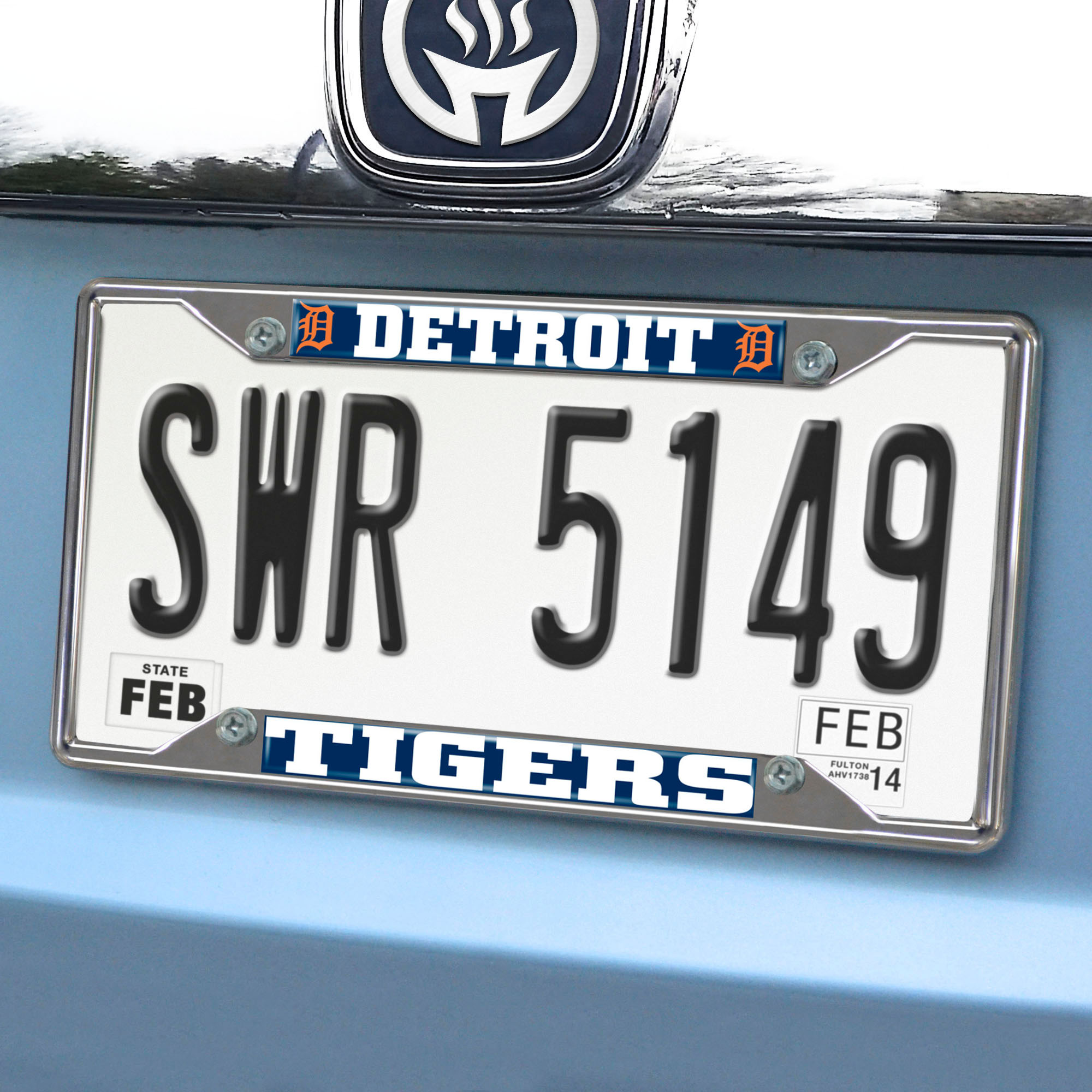 Detroit Tigers Hitch Cover - Team Color on Chrome - Auto Accessories - MLB