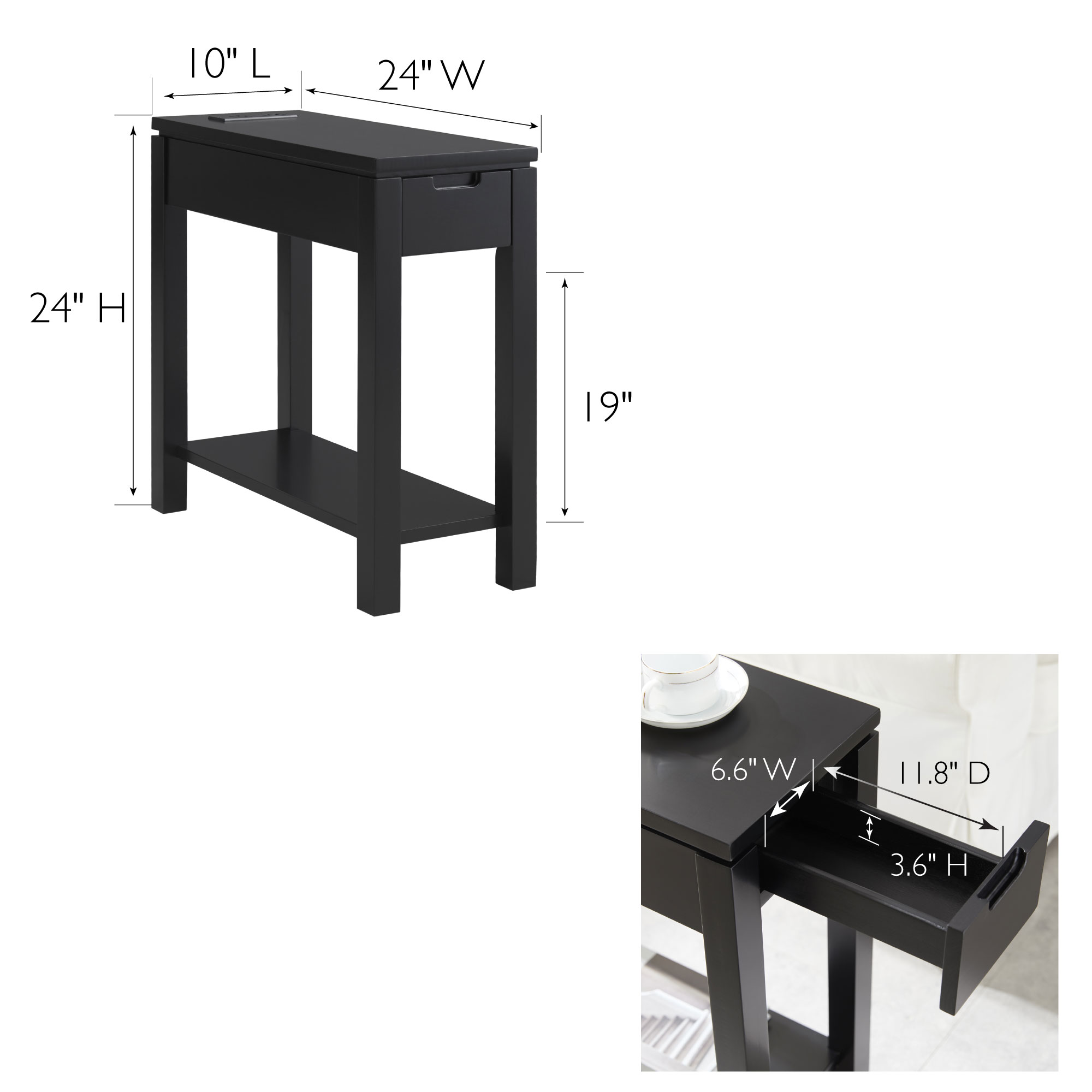 Leick Home 9080-BLK End-Tables - View #2