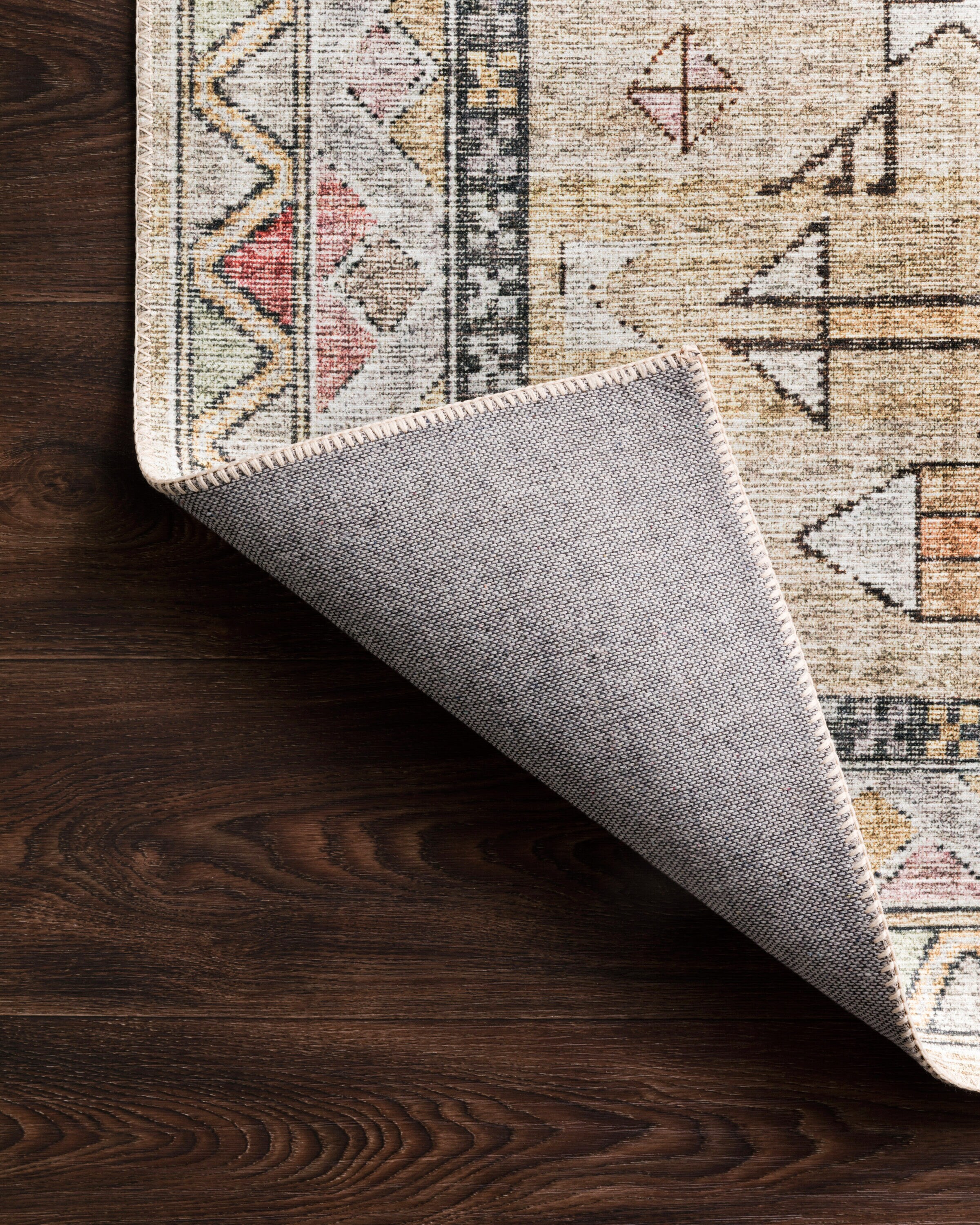 Reversible Blue Oriental Wool Synthetic 4' x 6' Rug
