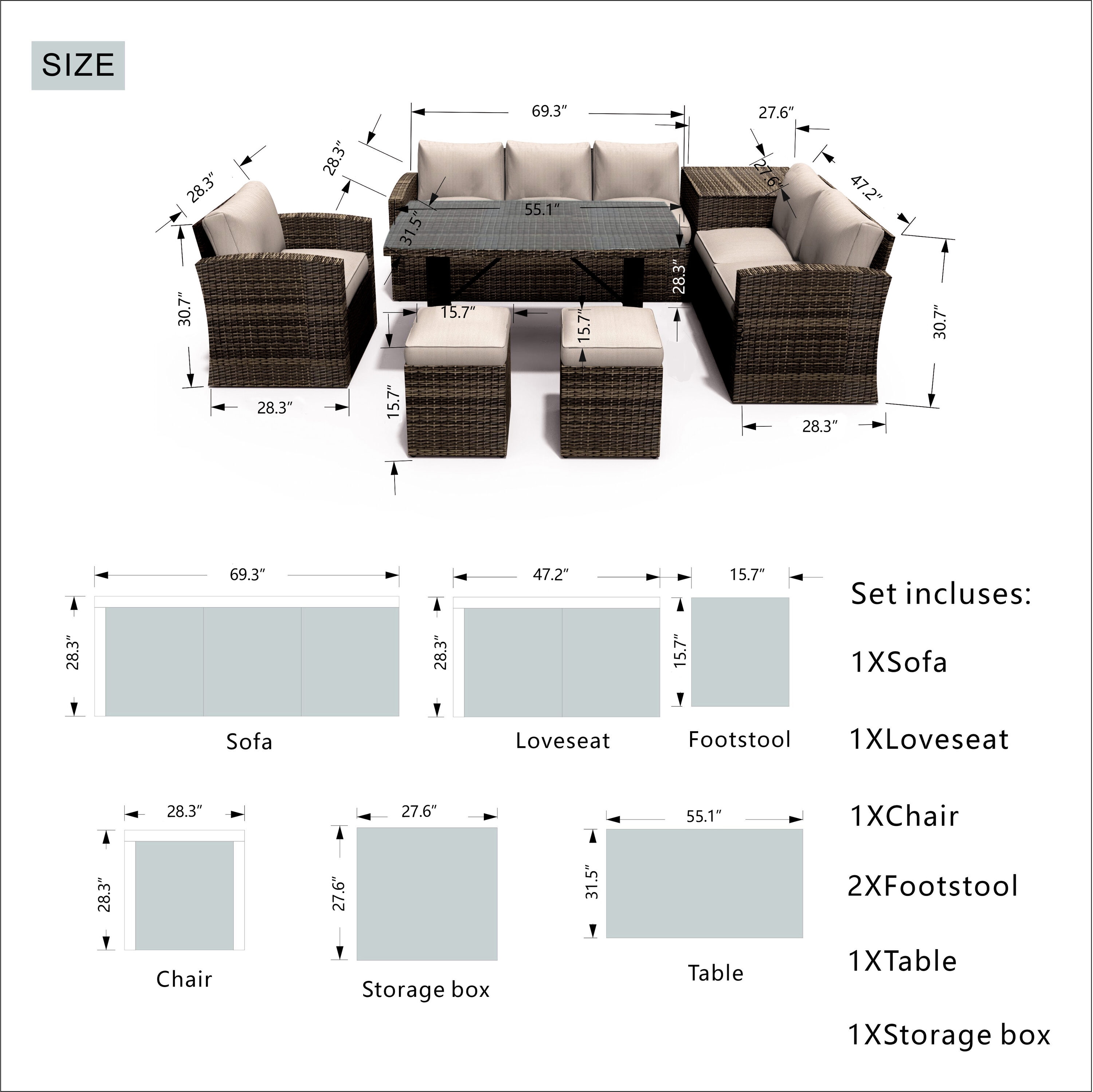 Moda Furnishings MPAS-1403B-BR Patio-Conversation-Sets - View #9