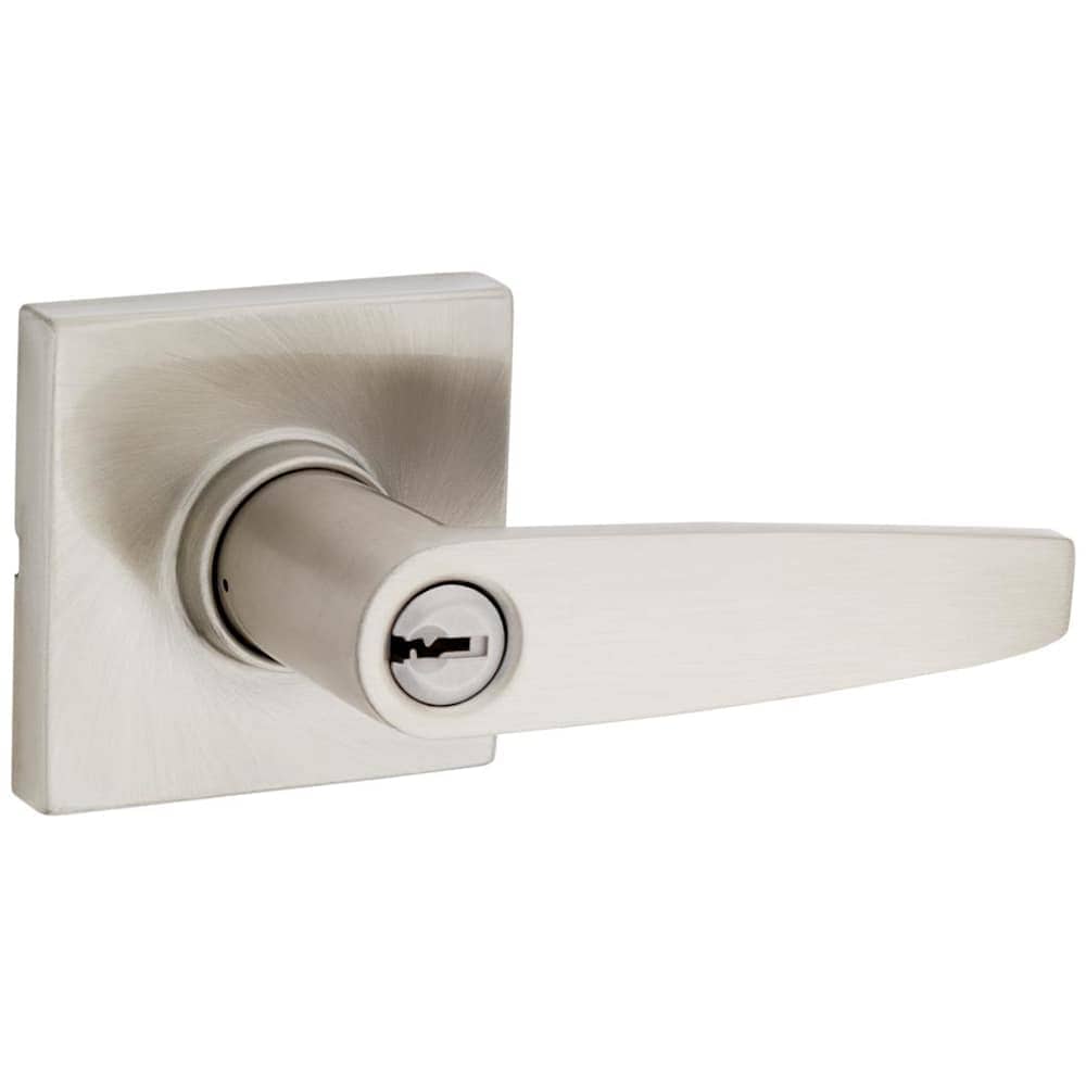 Kwikset SL6000WISQT Winston Single Cylinder Keyed Entry Door Lever Set with Square Rose from the Safe Lock Collection #SL6000WISQT-15