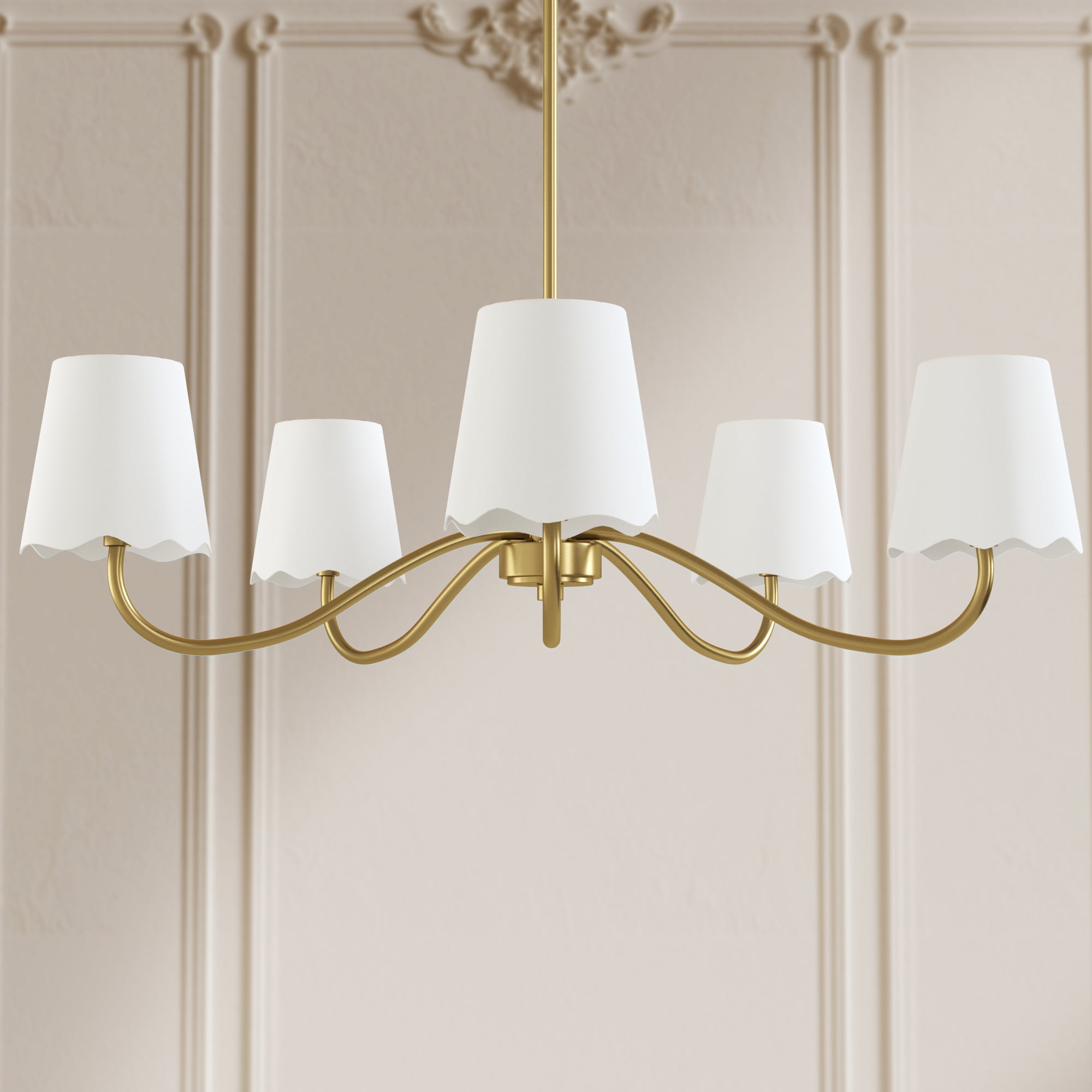 Maxax Deluxe 5 -Light Brass Metal Chandelier