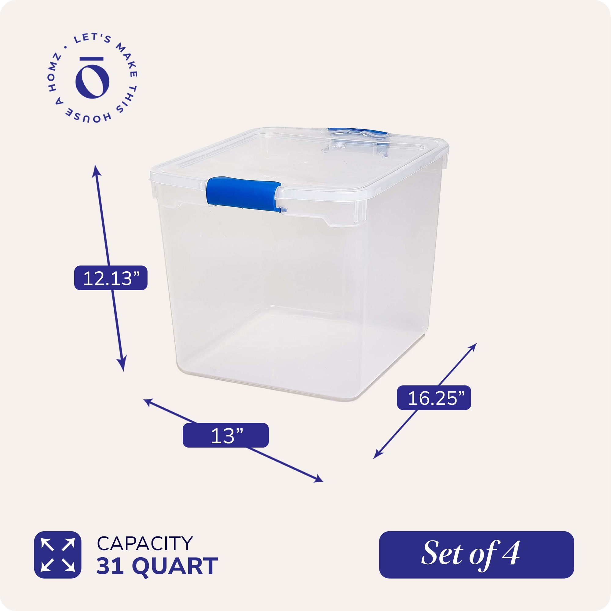 Homz Products 183880 Plastic-Storage-Totes - View #4
