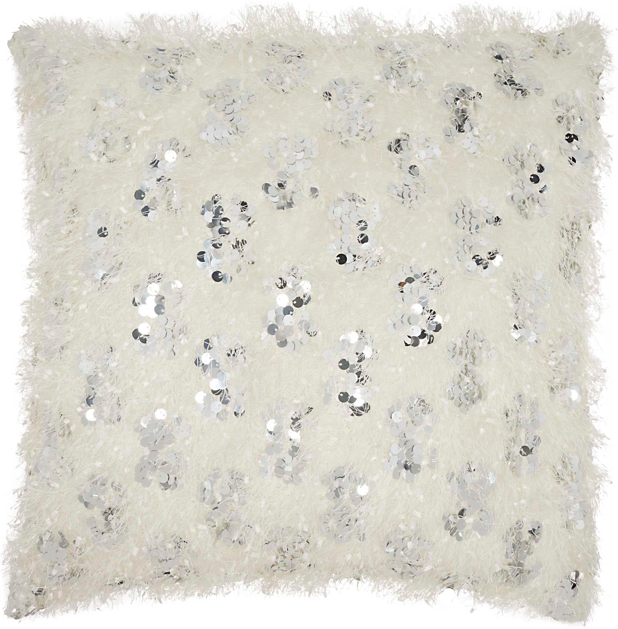 Mina Victory 798019068967 Shag 20-in x 20-in Off-white Square Indoor Decorative Pillow