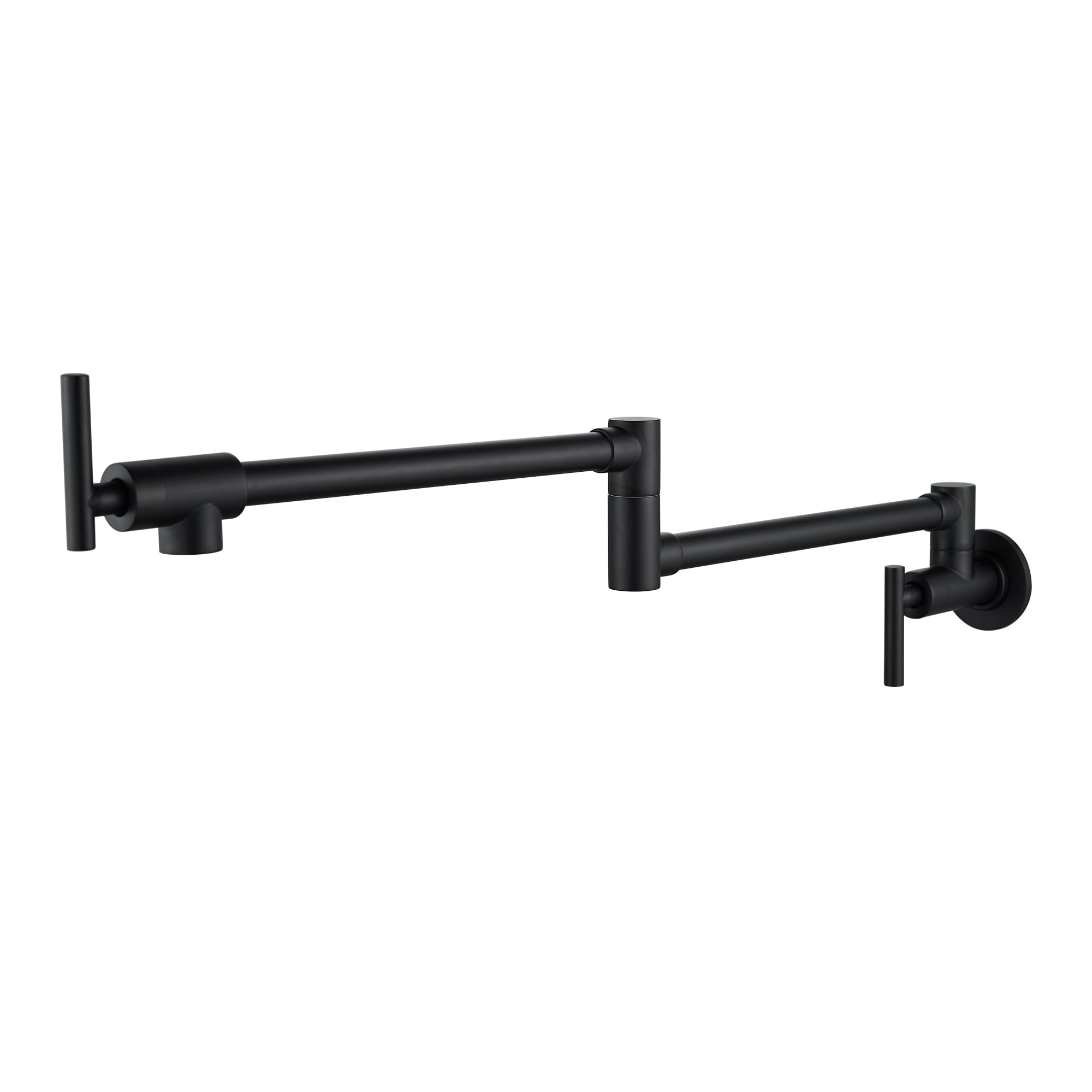 androme AA21003B Matte Black Single Handle Wall-mount Pot Filler Kitchen Faucet with Sprayer