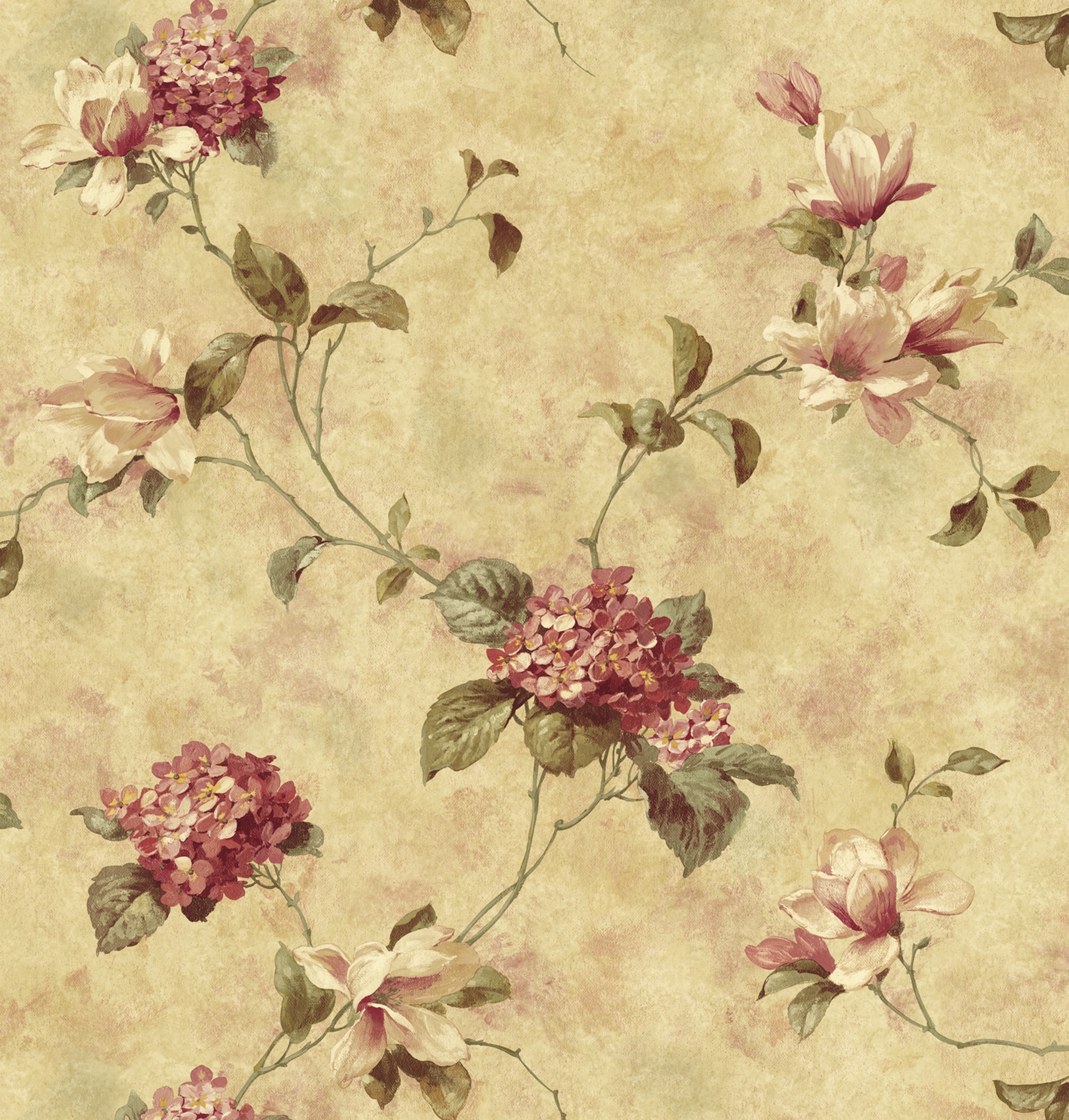 Chesapeake 3123-76304 Homestead 56.4-Sq. Feet Neutral Non-woven Floral Prepasted Water Activated Paste Wallpaper