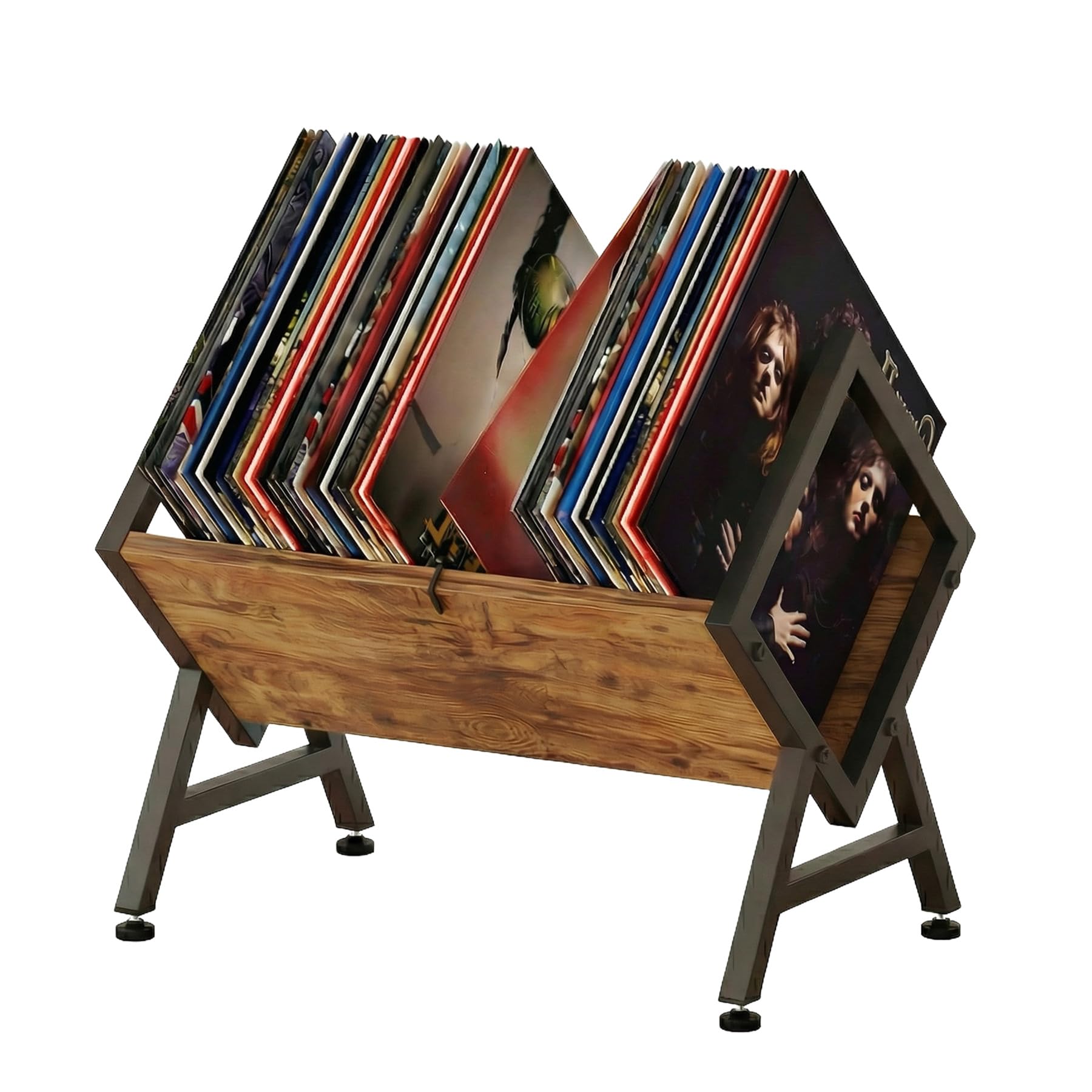 LILILIAN FMY  Vinyl Record Storage Holder Space Saving Organizer for 12 Inch Albums Protects and Displays Your Collection
