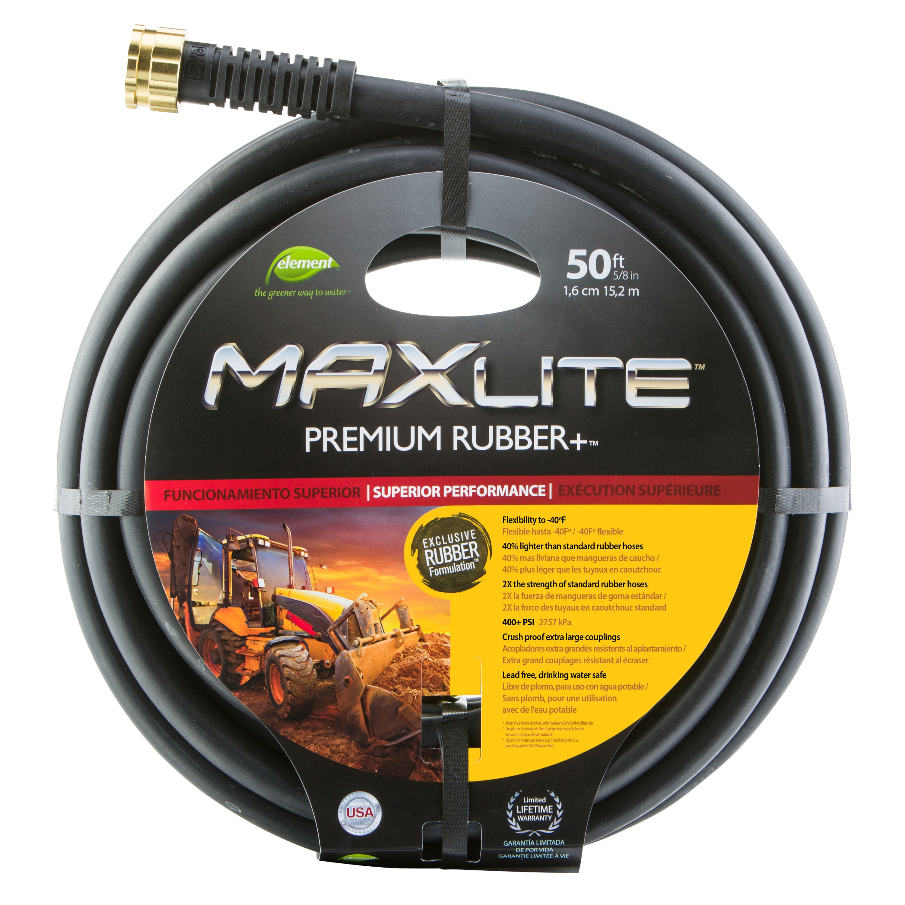 Our Best Garden Hose 50 ft - Flexible, Lead Free, Drinking Water Safe