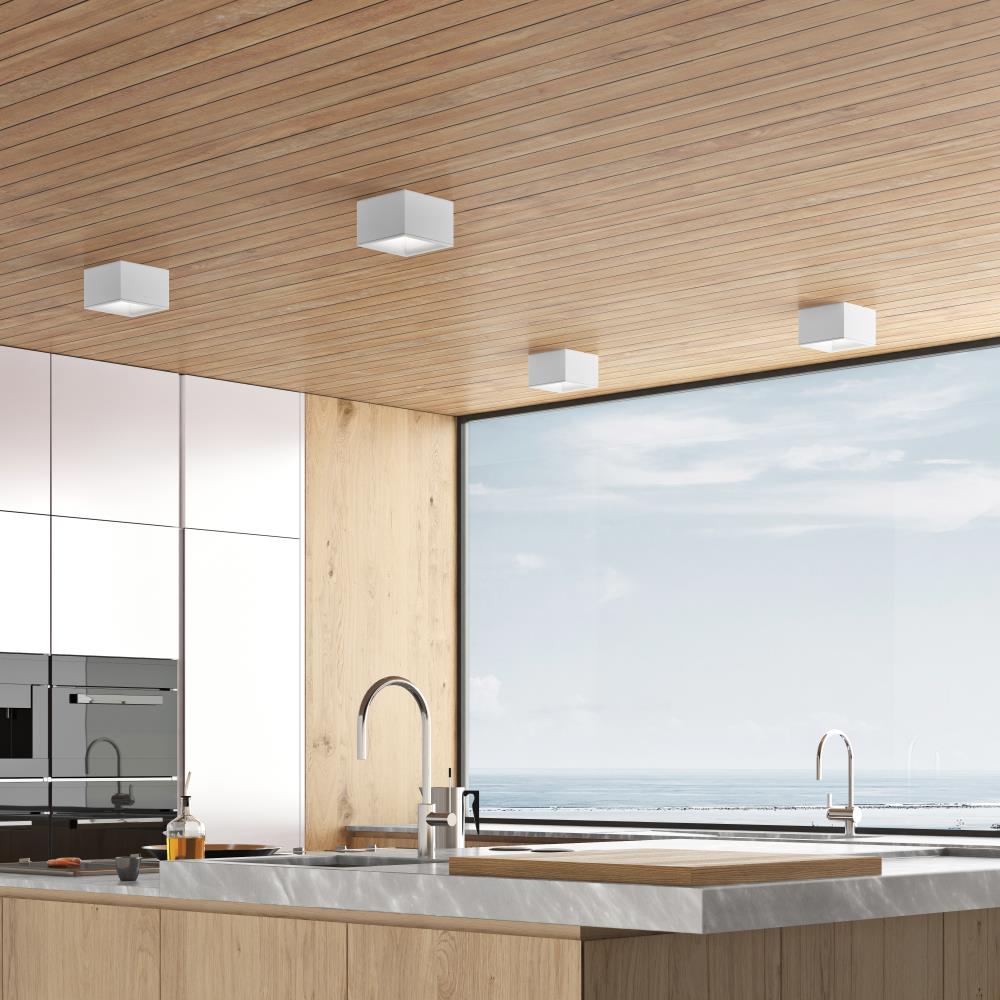 Bloc Black Aluminum LED Flush Mount Light