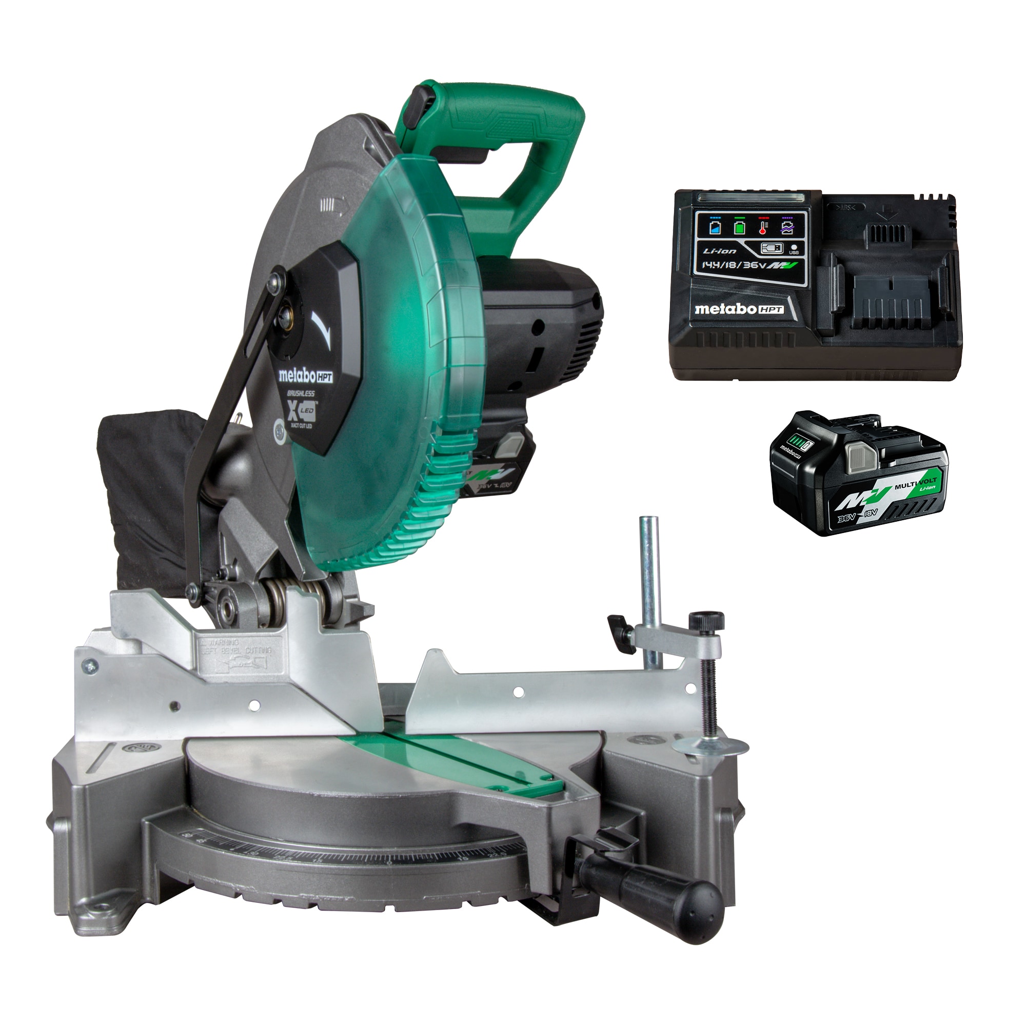 Metabo HPT 10-in 18-volt Single Bevel Cordless Miter Saw (Battery and Charger Included) C1810DFAM Sansujyuku sansujyuku.com