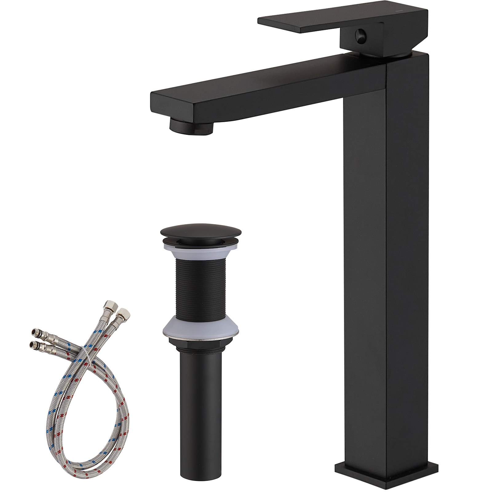 BWE Black Single Hole 1-Handle Bathroom Sink Faucet in the Bathroom ...