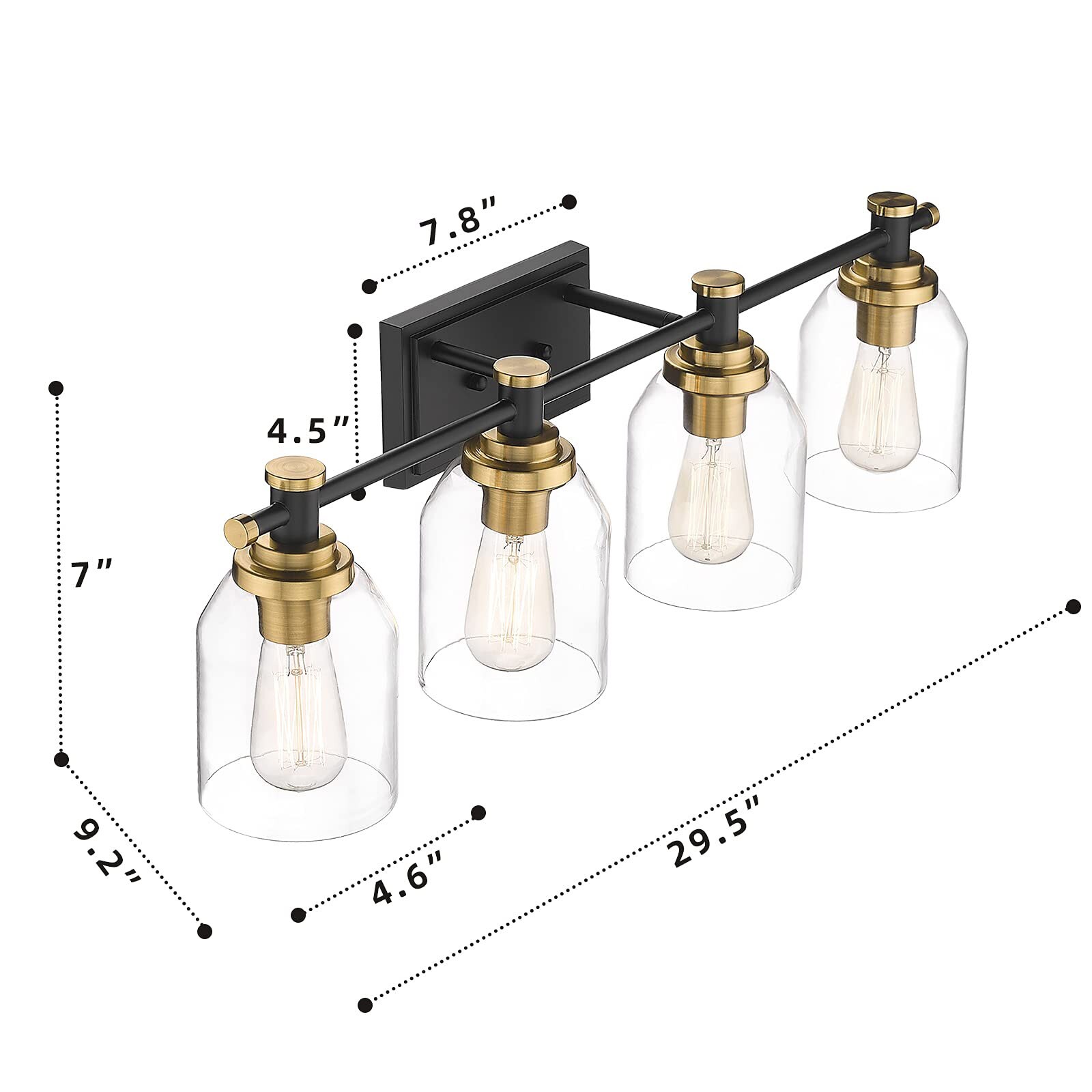 LTMATE JAZAVA 29.5-in 4-Light Multiple Finishes Black Led, Modern ...