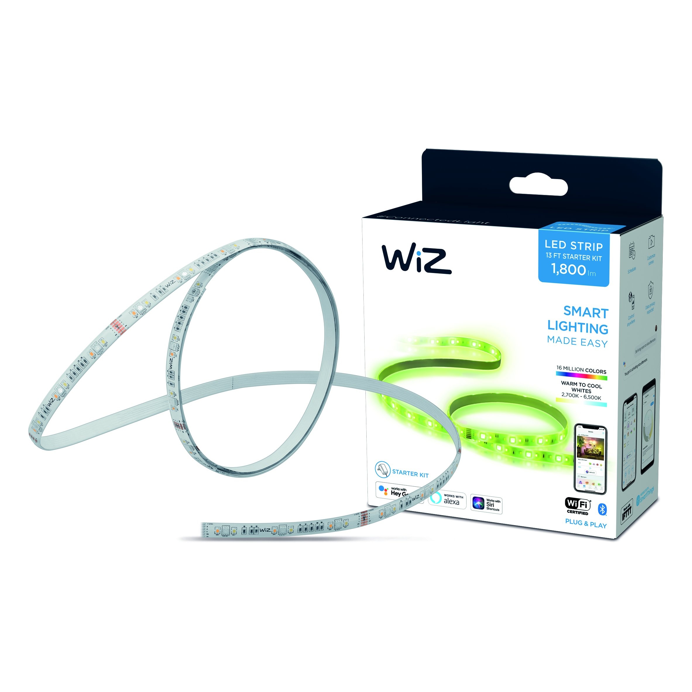 WiZ 9-ft 1-Light Color Changing LED Strip Light in the Strip Lights  department at