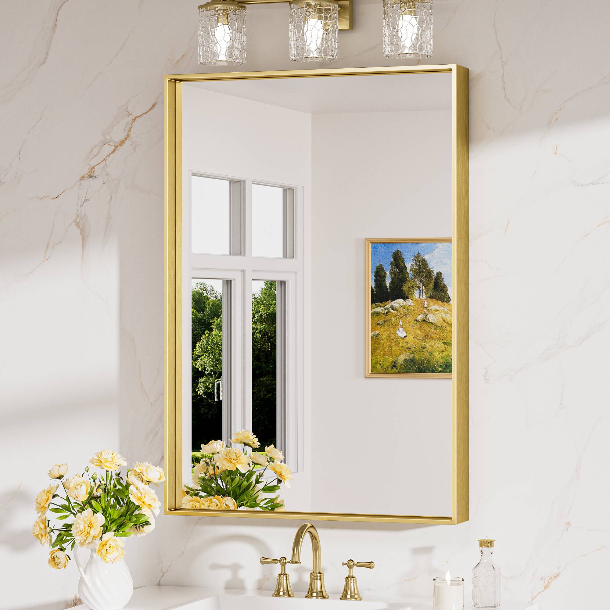 Keonjinn Bathroom Mirrors 24-Inches W x 36-Inches H