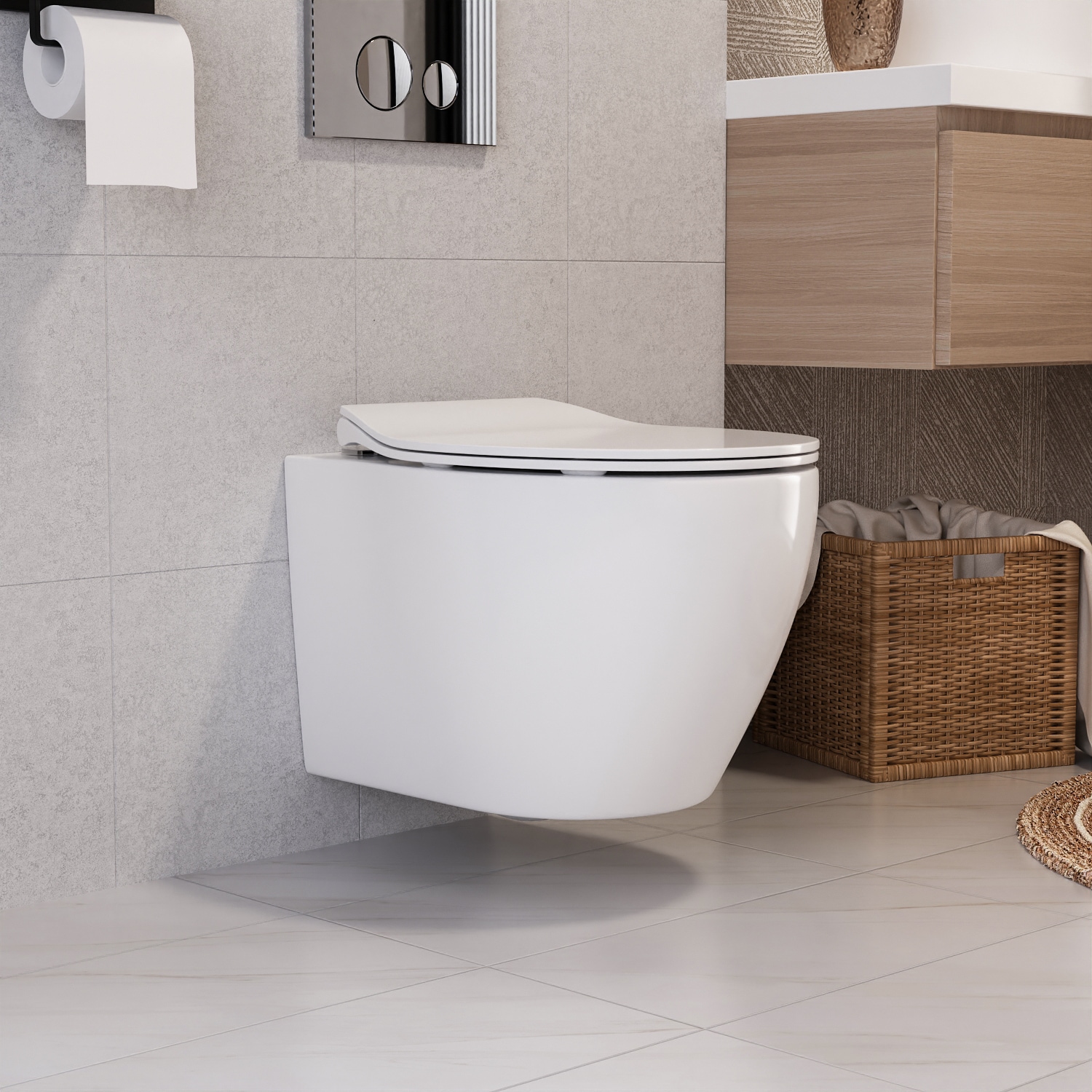 DeerValley DV-1F0069 Liberty White Elongated Wall hung Toilet Bowl